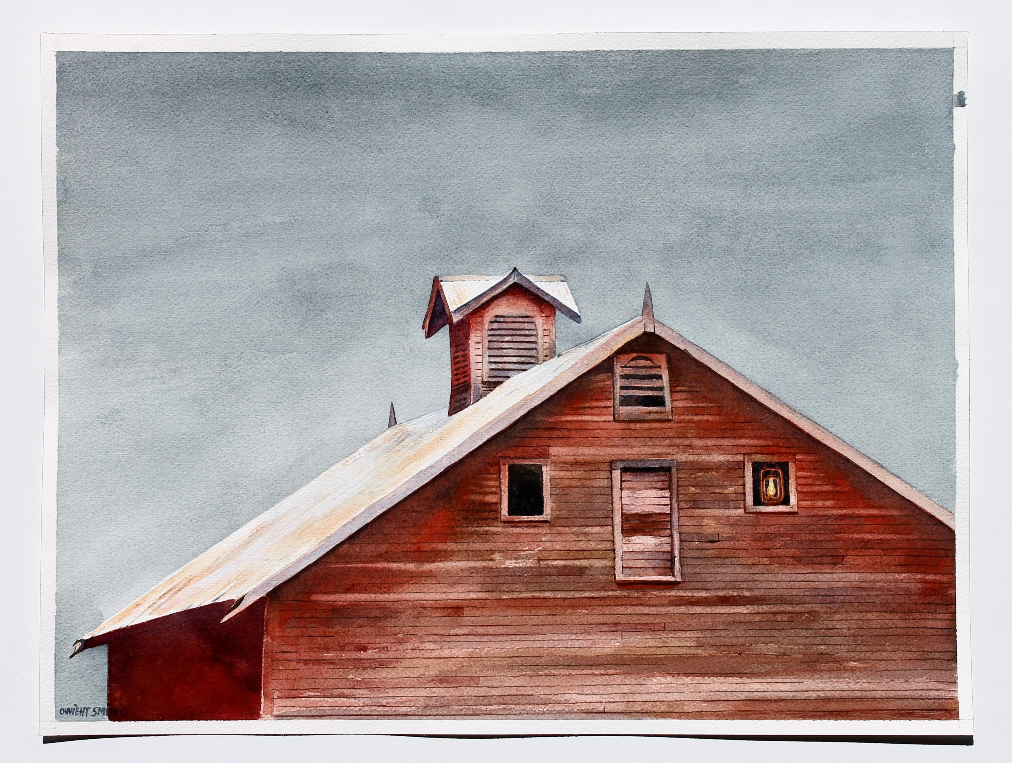 <p>Artist Comments<br>Barns stand as a sanctuary for many farms across America. In this painting, a lit lantern in a high window of the structure acts as a guiding light under the gray sky. It symbolizes a beacon of hope for the prodigal son's