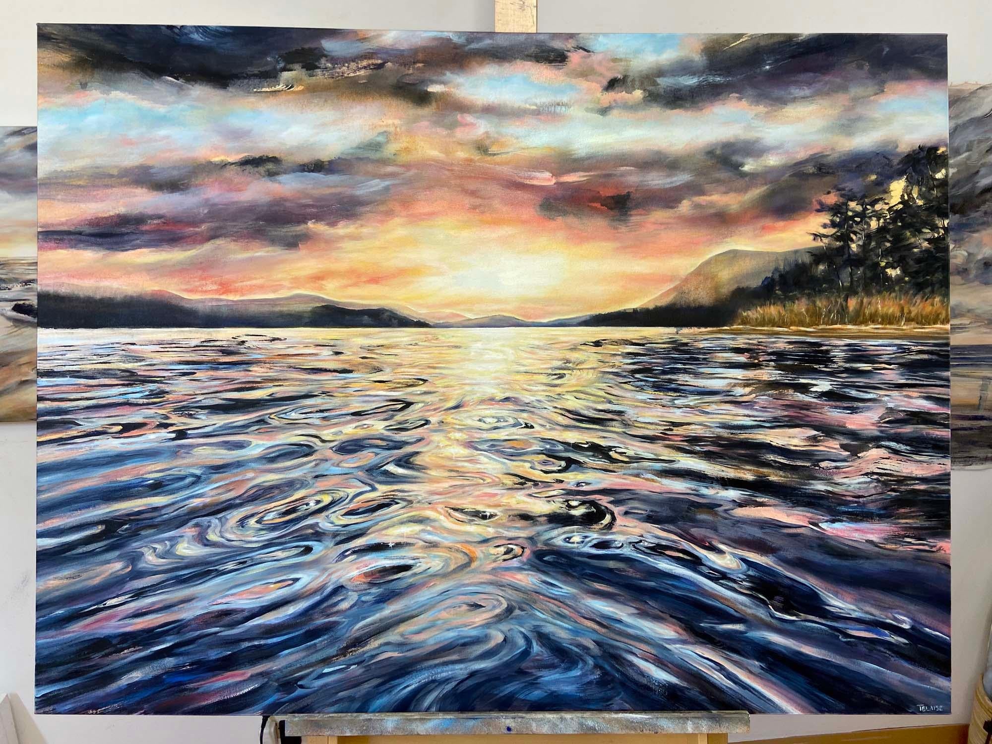 La mer des merveilles, peinture à l'huile - Impressionnisme Painting par Tiffany Blaise