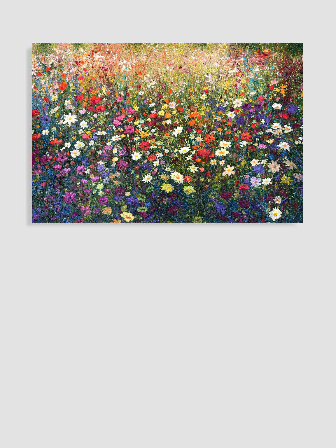 <p>Artist Comments<br>This flower field mirrors the enchantment one might discover in a hidden forest, concealing the rabbit hole that led Alice to Wonderland. Various shades of purple create a gateway into a mystical hollow filled with multicolored