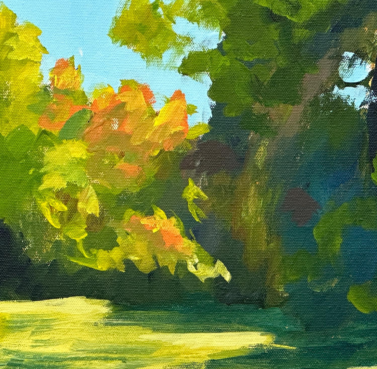 <p>Artist Comments<br>At times, seemingly ordinary landscapes reveal themselves as works of art. Just as the foliage dances between light and shadow, with leaves enjoying the sunlight and trunks concealing themselves in shades, bold strokes capture