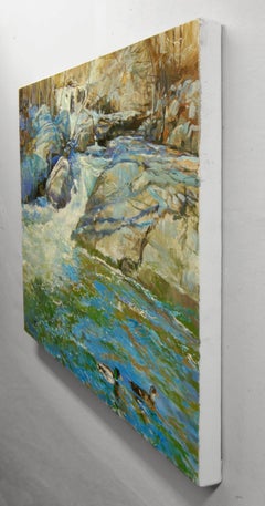 Ducks near the Chute in Boonton, Oil Painting