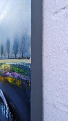 El estanque, Pintura al óleo