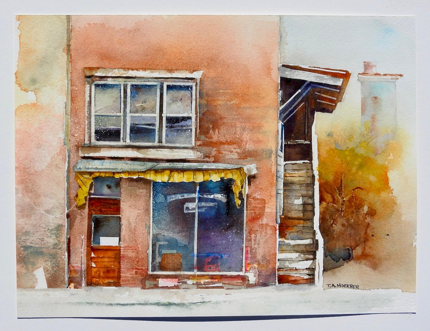 <p>Artist Comments<br>While visiting a friend in Brandon, Vermont, artist Thomas Hoerber spots an old, abandoned barber shop. The town brims with quaint history. One cannot help but think about the countless haircuts and shaves that have taken place