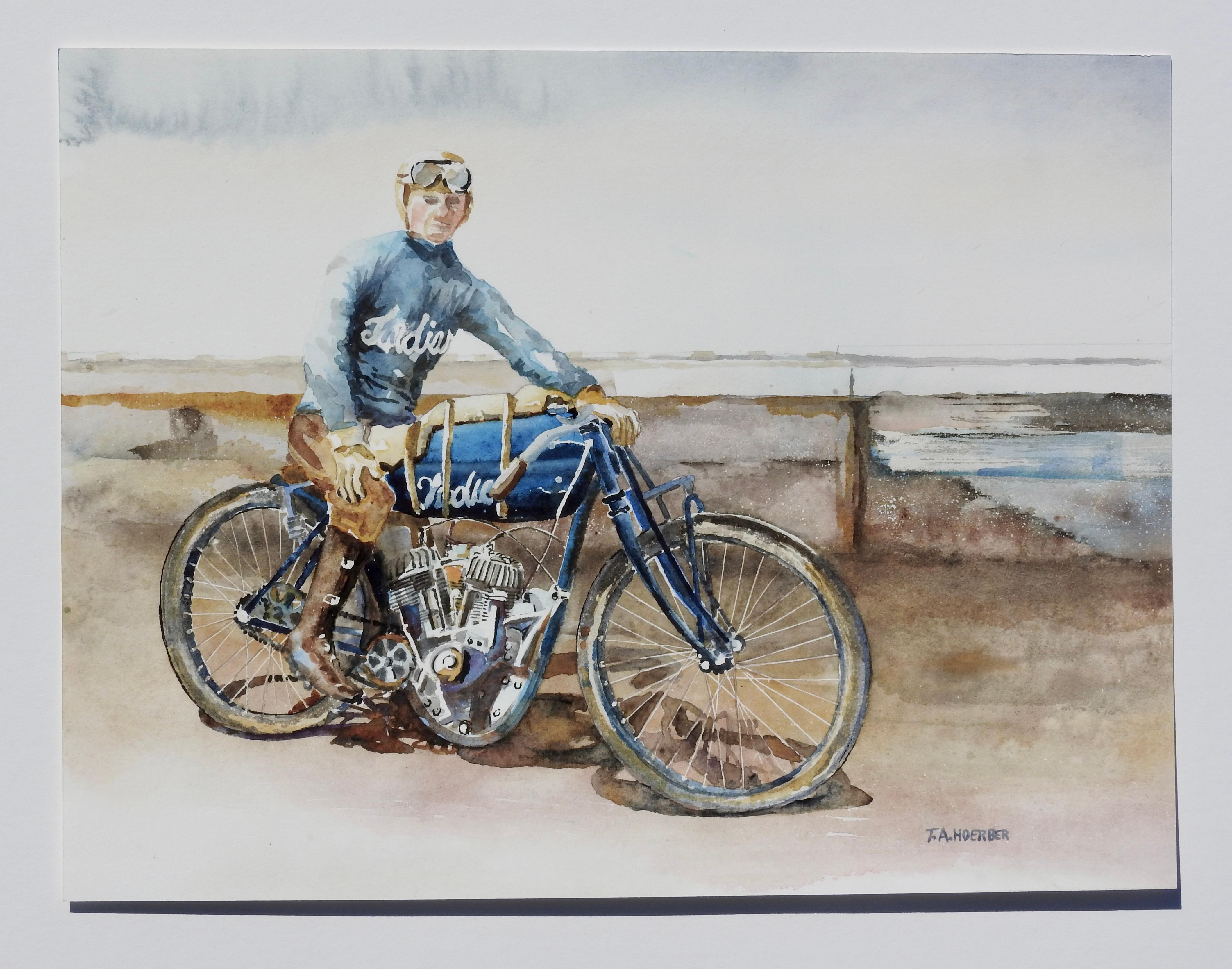 Indian Motorcycle, Original Painting - Contemporary Art by Thomas Hoerber