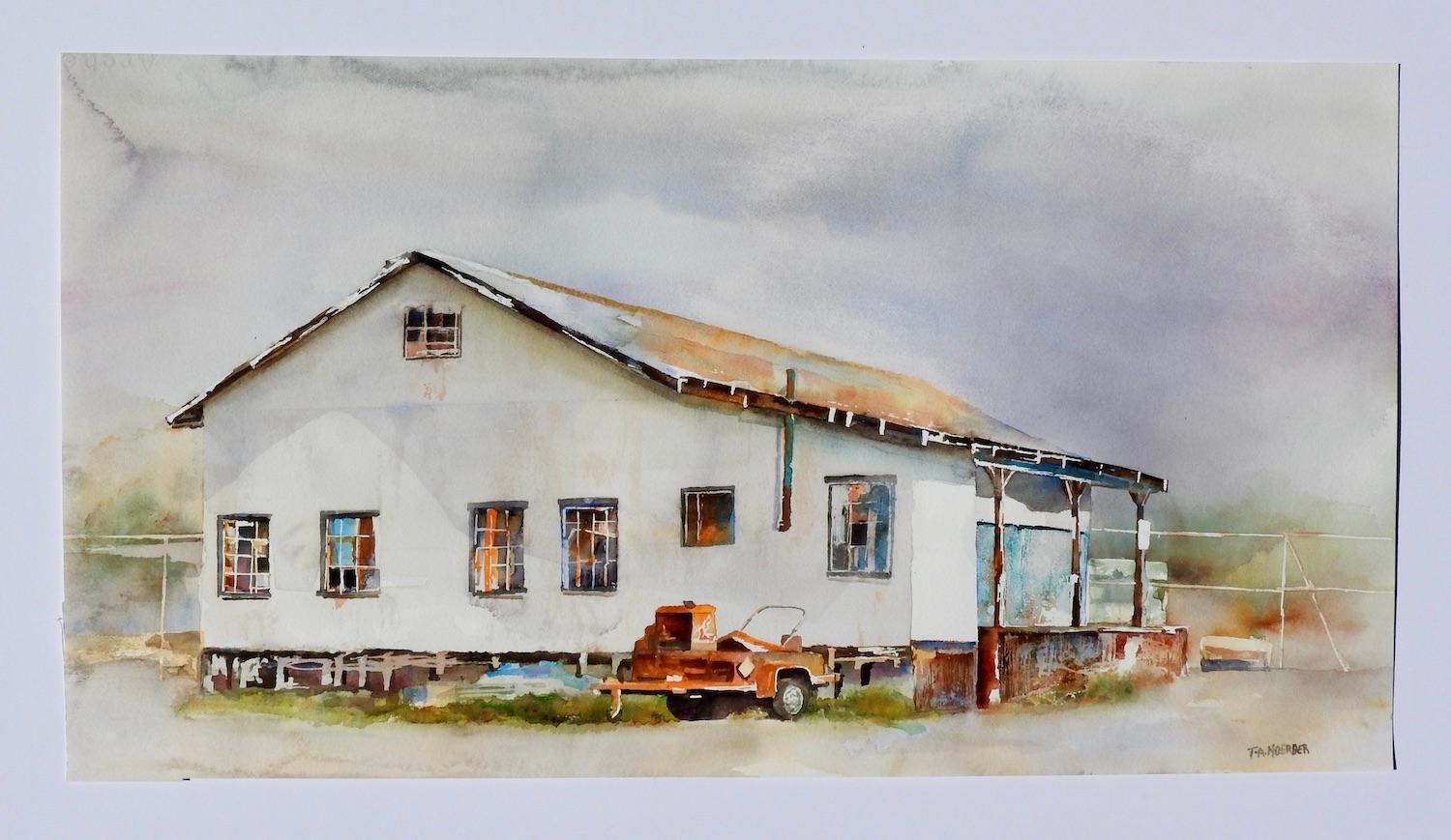 <p>Artist Comments<br>An abandoned warehouse stands quietly on the side roads of Camarillo, California. Despite the gray, overcast day, the building still displays intriguing colors. The out-of-commission equipment adds to the curiosity of the