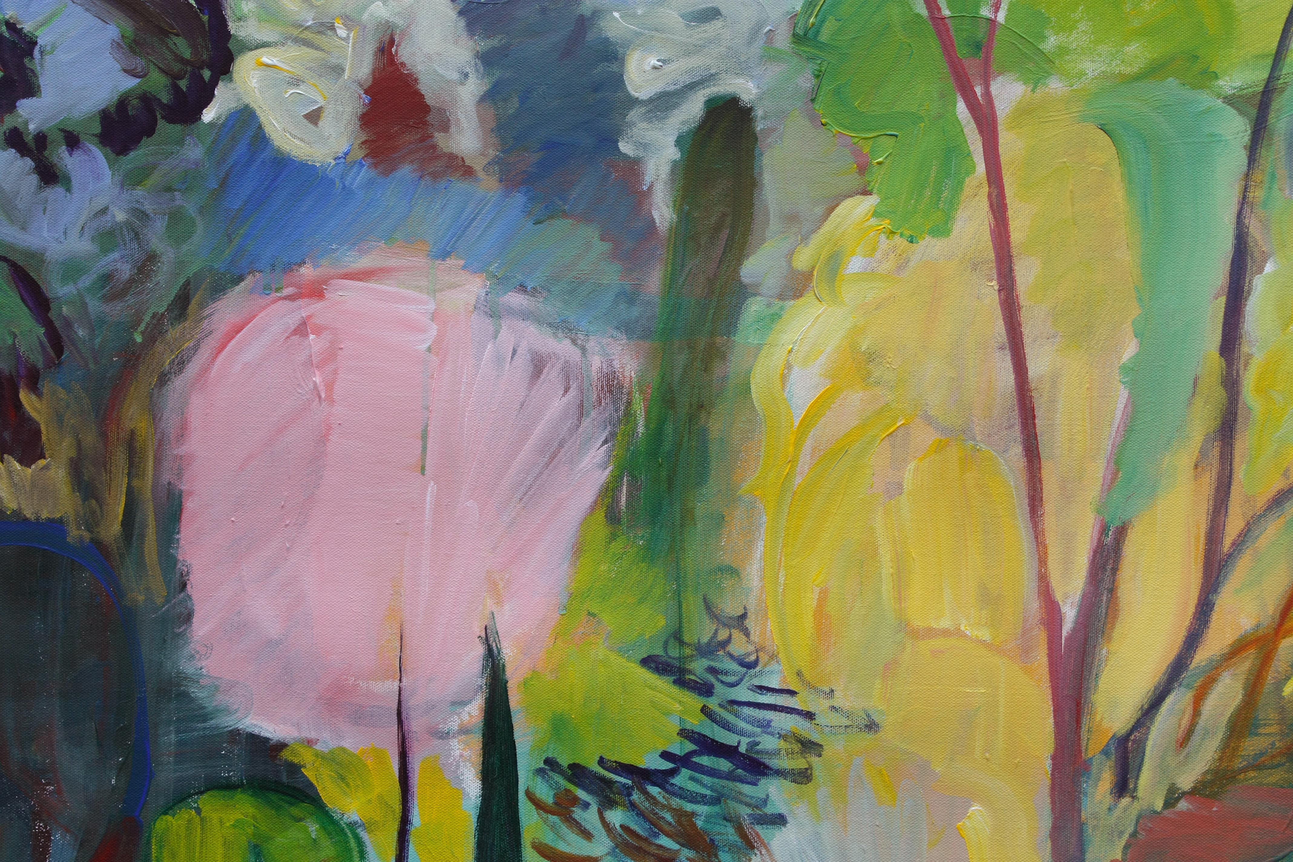 <p>Kommentare des Künstlers<br>Inspiriert von Ivon Hitchens' ausdrucksstarken Landschaften,  Dieses Kunstwerk stellt eine frühlingshafte Waldszene mit leuchtenden Farben dar. Ein rosafarbener Hartriegelbaum bildet den Mittelpunkt der Komposition und
