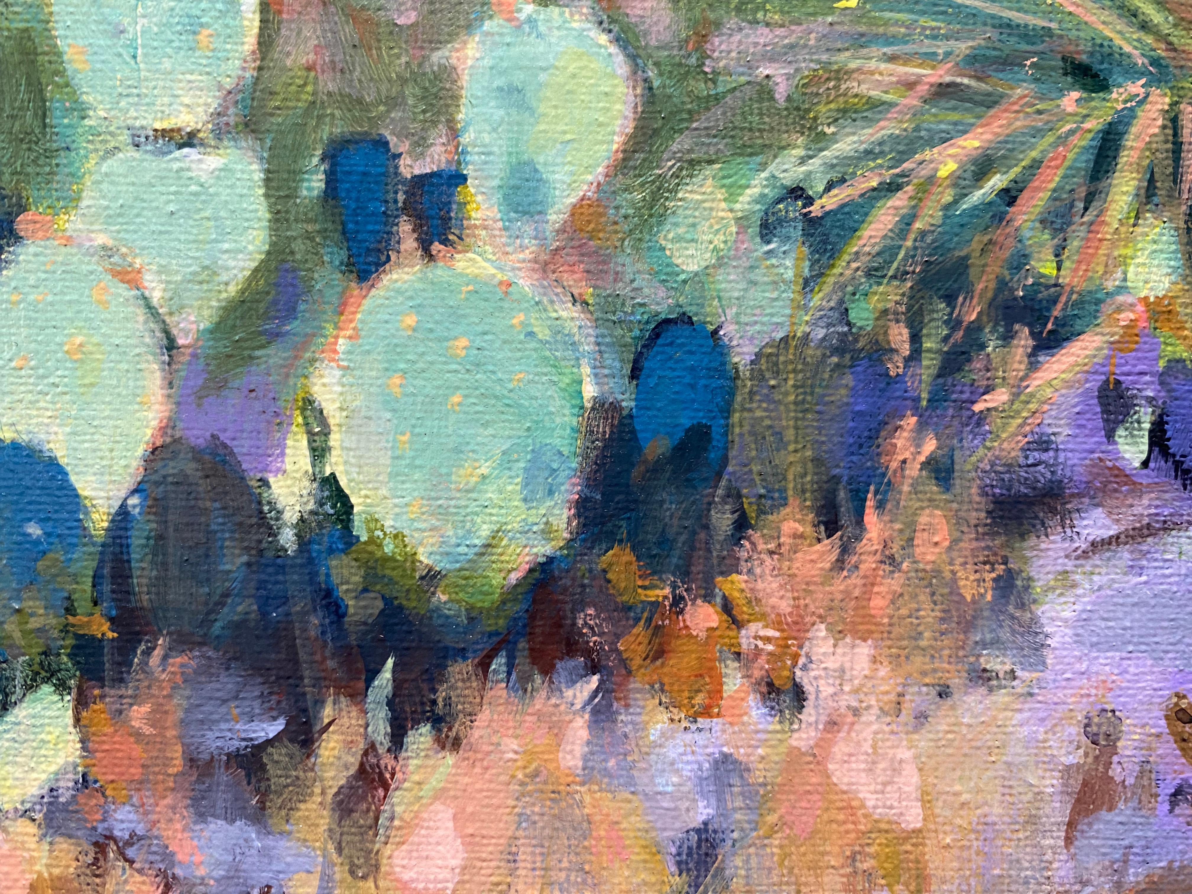 Cactus au soleil, peinture originale en vente 1
