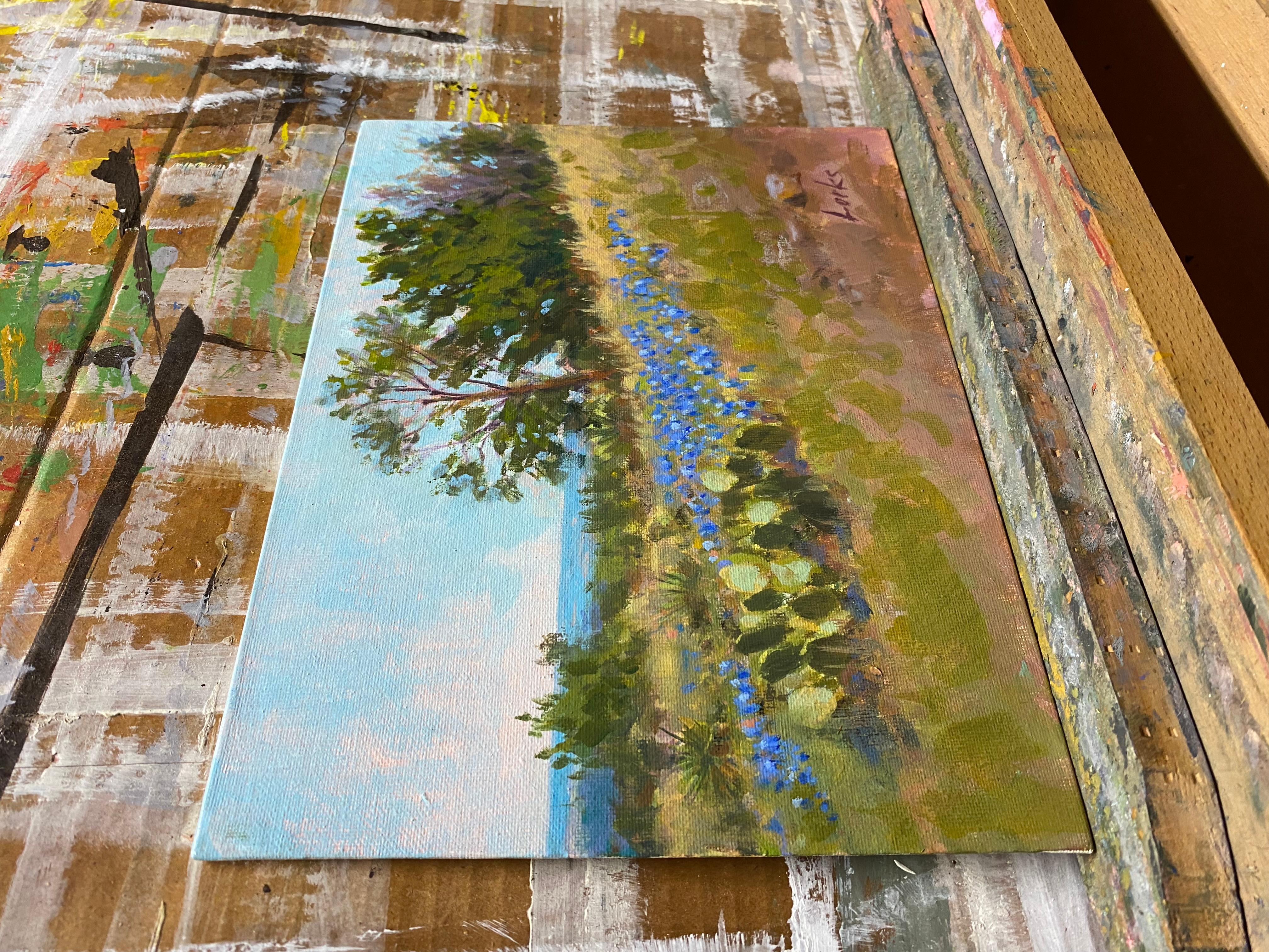 Cedar Vista, Original Painting - Impressionist Art by David Forks