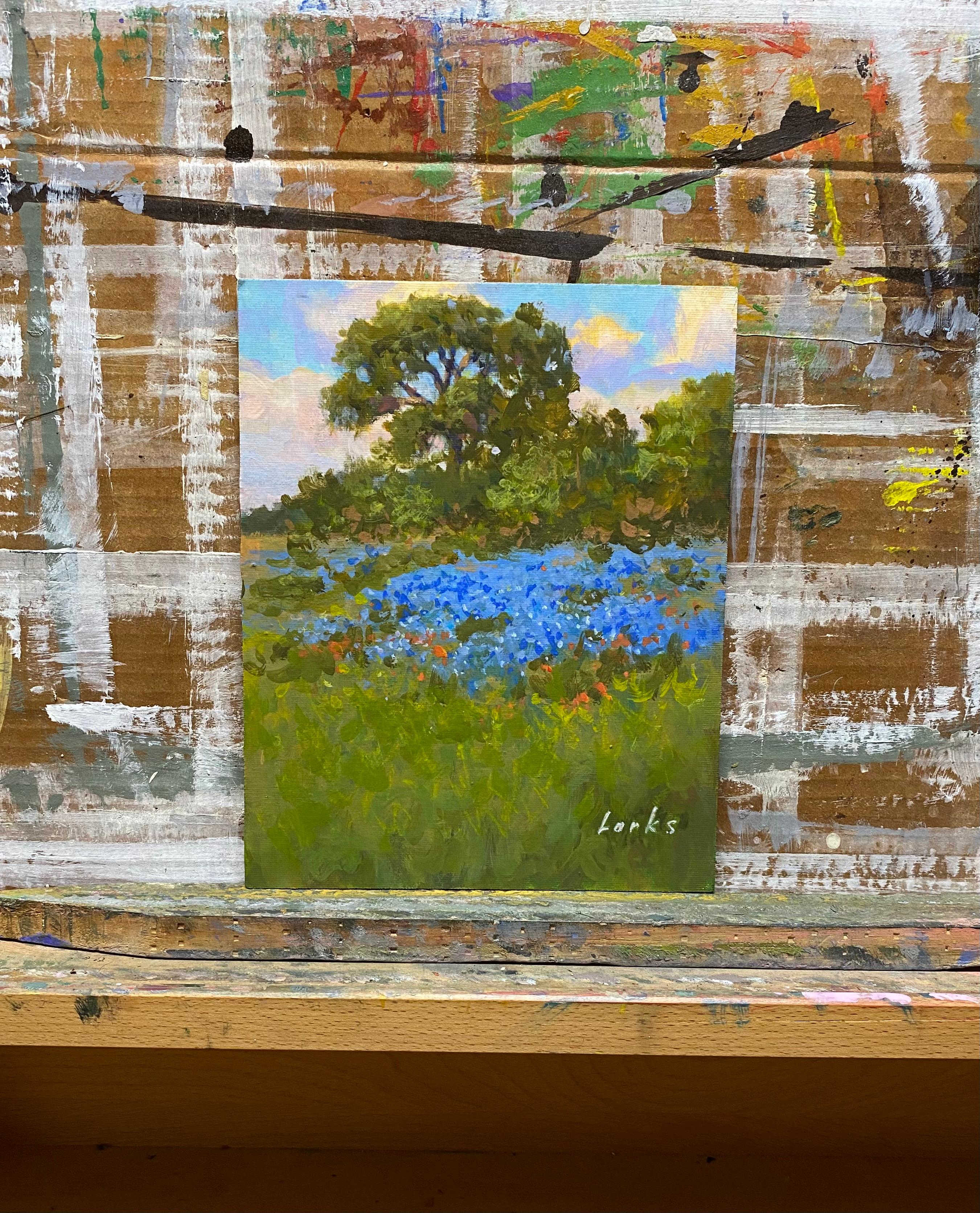 Hilltop Blues, peinture originale - Impressionnisme Painting par David Forks