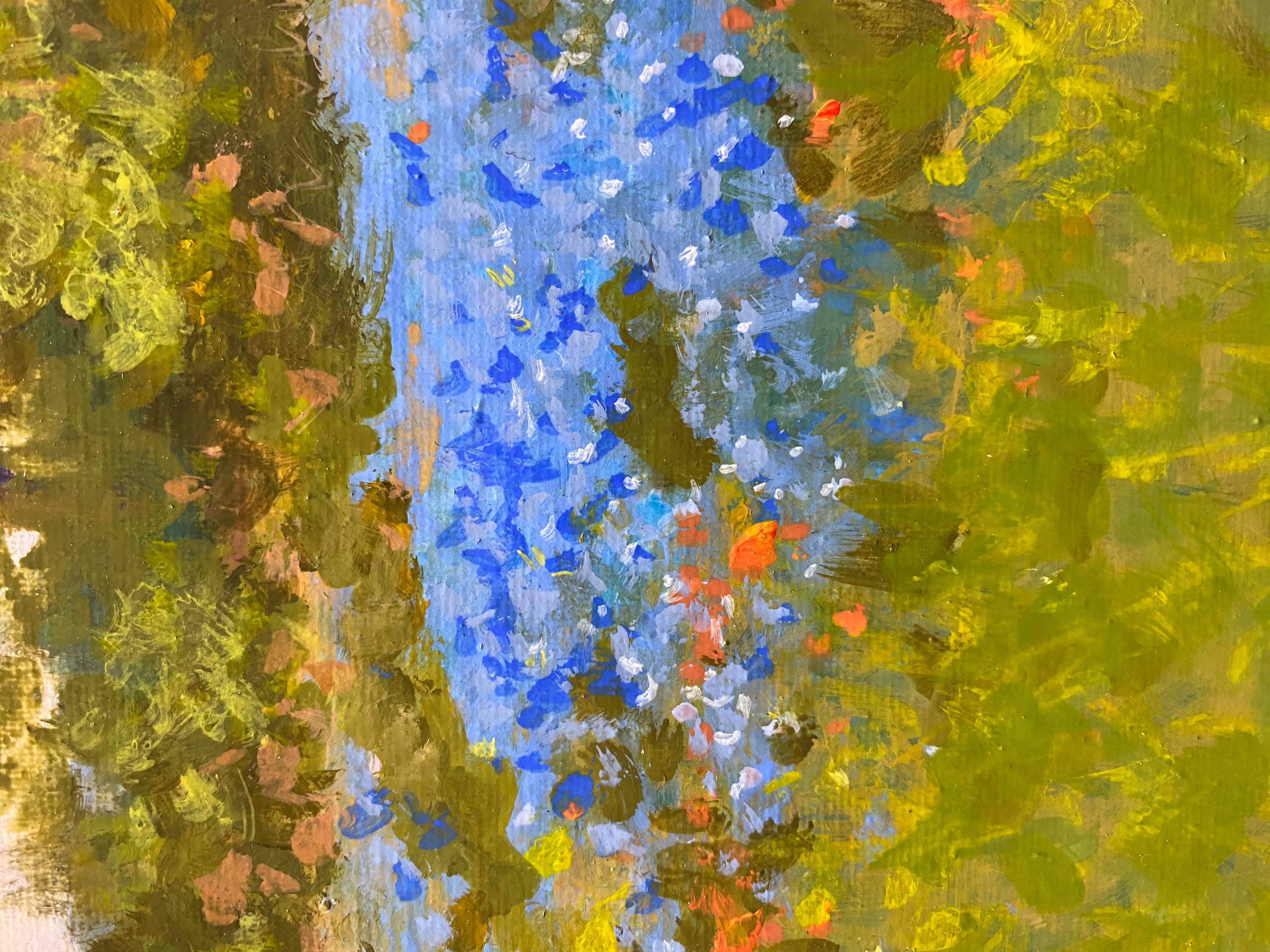 <p>Kommentare des Künstlers<br />Bluebonnet-Blumen wachsen am Straßenrand auf einem Hochplateau in der Nähe von Carta Valley, Texas. Ihre Blütenblätter bilden einen lebhaften Kontrast zu dem satten Grün der Landschaft. Obwohl sich die Sonne hinter
