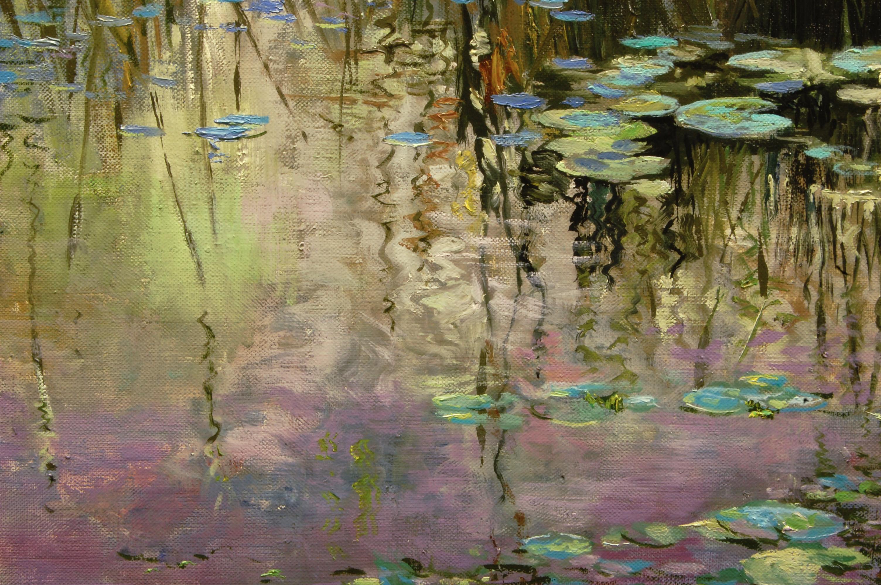 Evening Water Lilies, Oil Painting For Sale 1