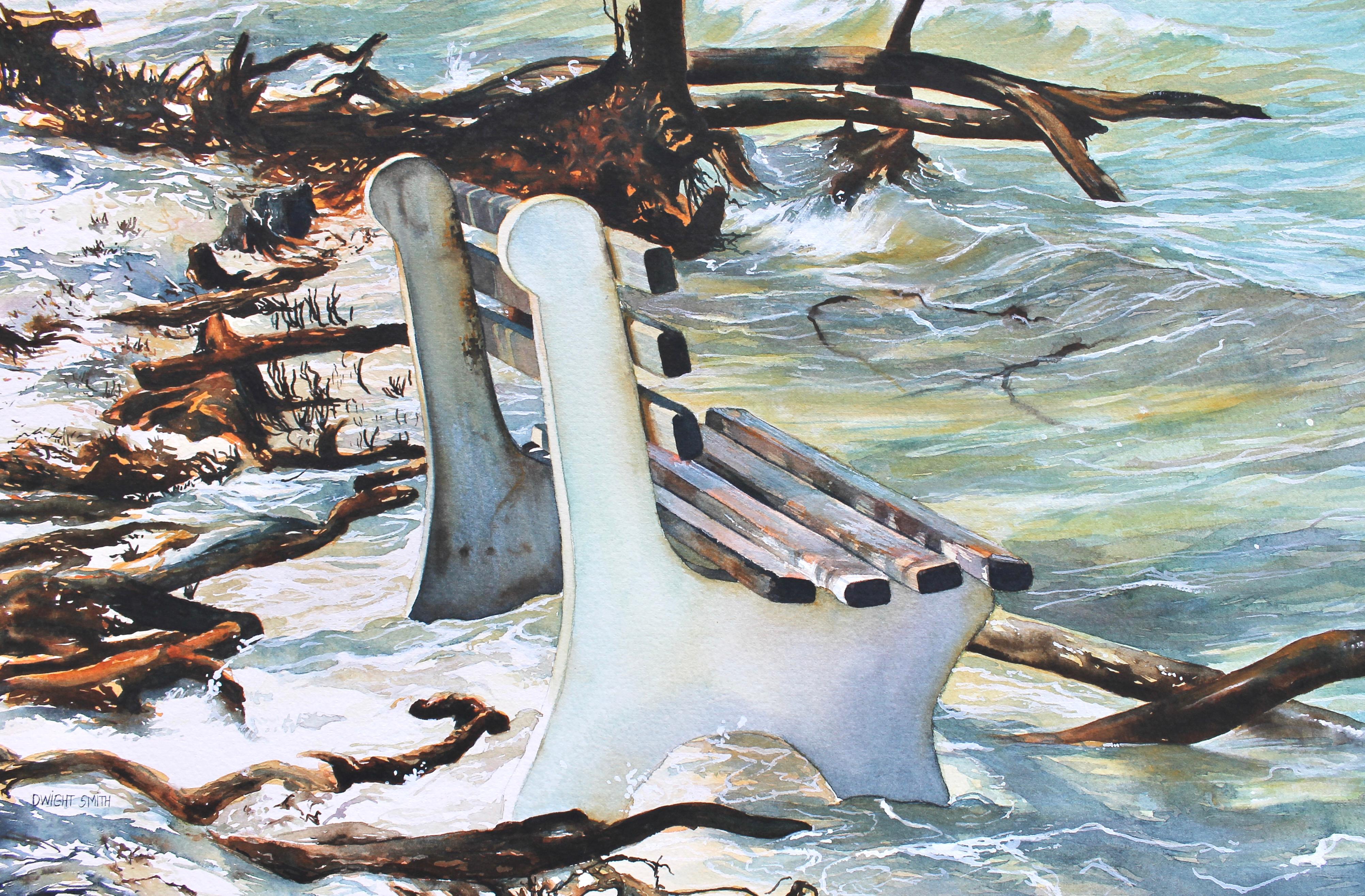 <p>Commentaires de l'artiste<br>Une aquarelle de paysage originale, peinte dans la tradition réaliste, dépeint un petit parc national près de la Floride. La marée recouvre souvent les bancs de la zone. L'œuvre repose sur l'idée que le processus