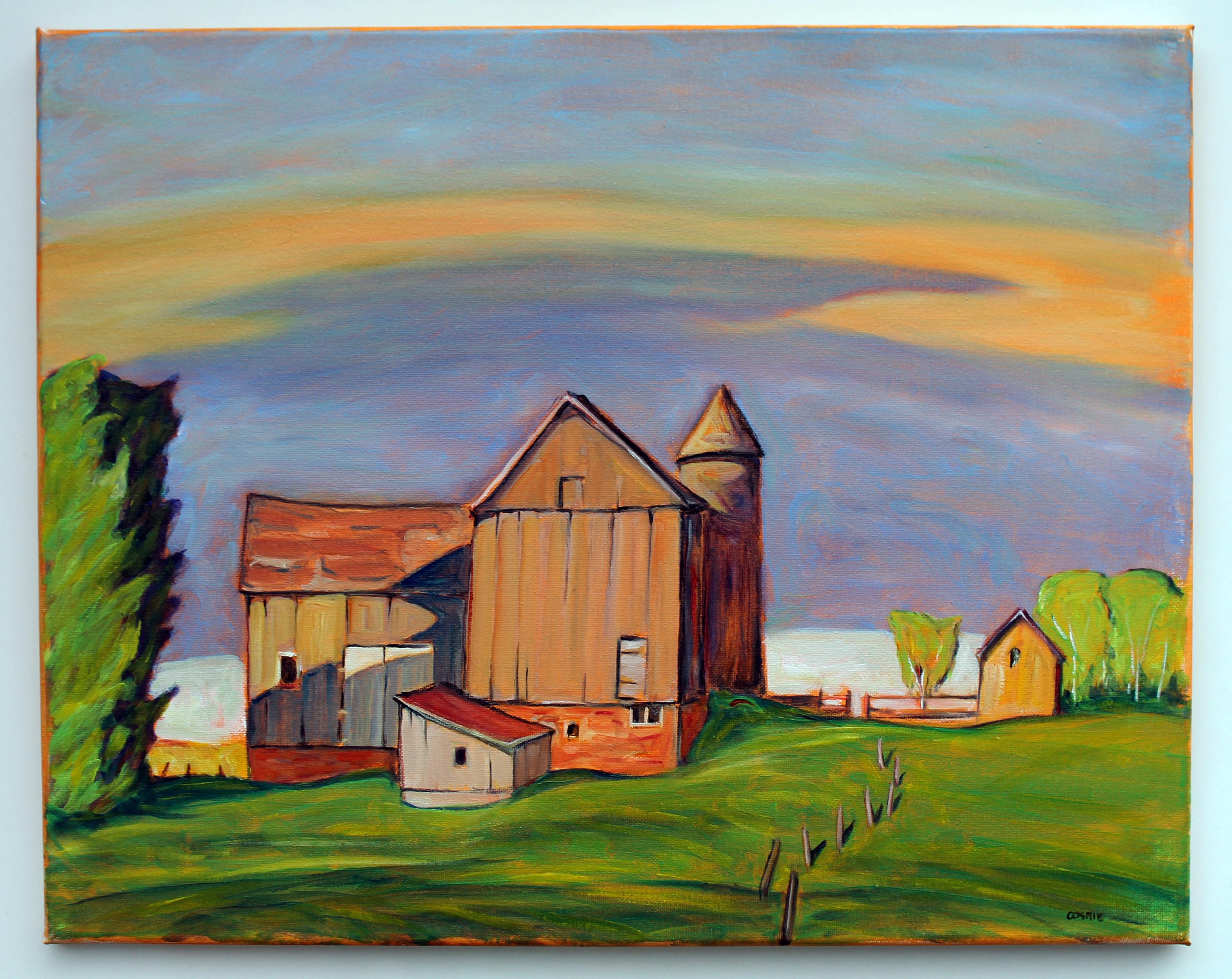 Evening, Lawrence County, Pennsylvania, Oil Painting For Sale 1
