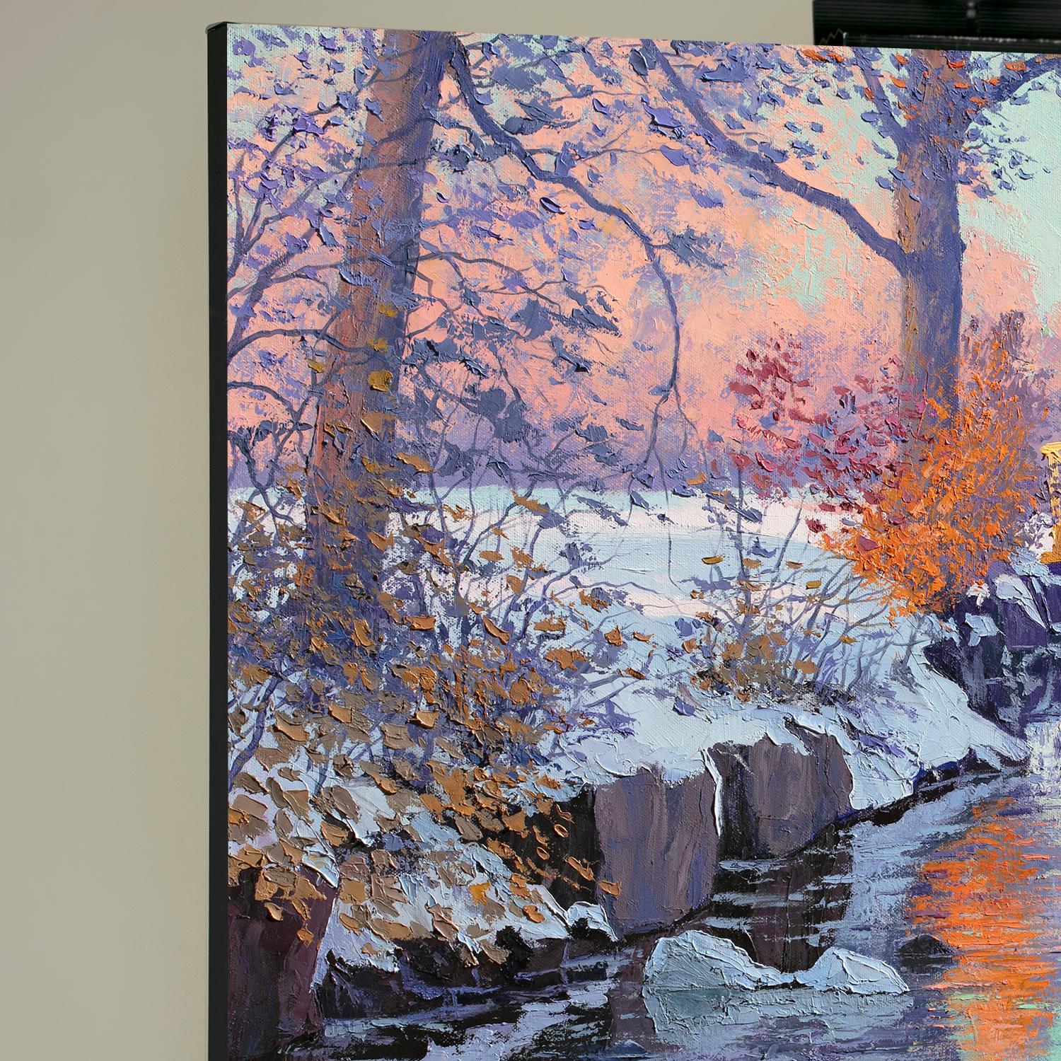 Lilas Winter, peinture à l'huile - Impressionnisme Art par Stanislav Sidorov