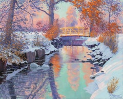 Lilac Winter., Oil Painting