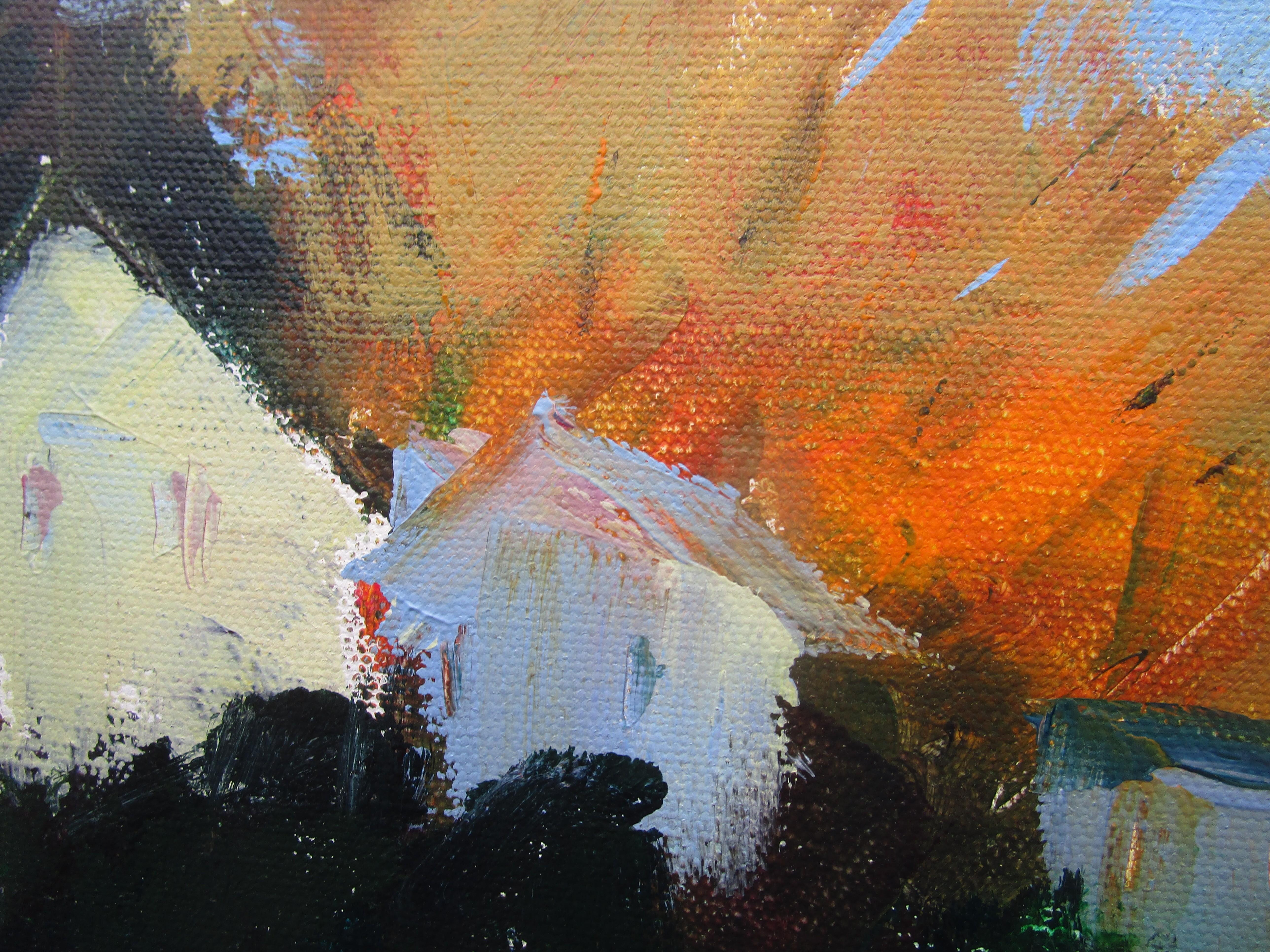 Calle del Lago, Otoño, Pintura Original en venta 1