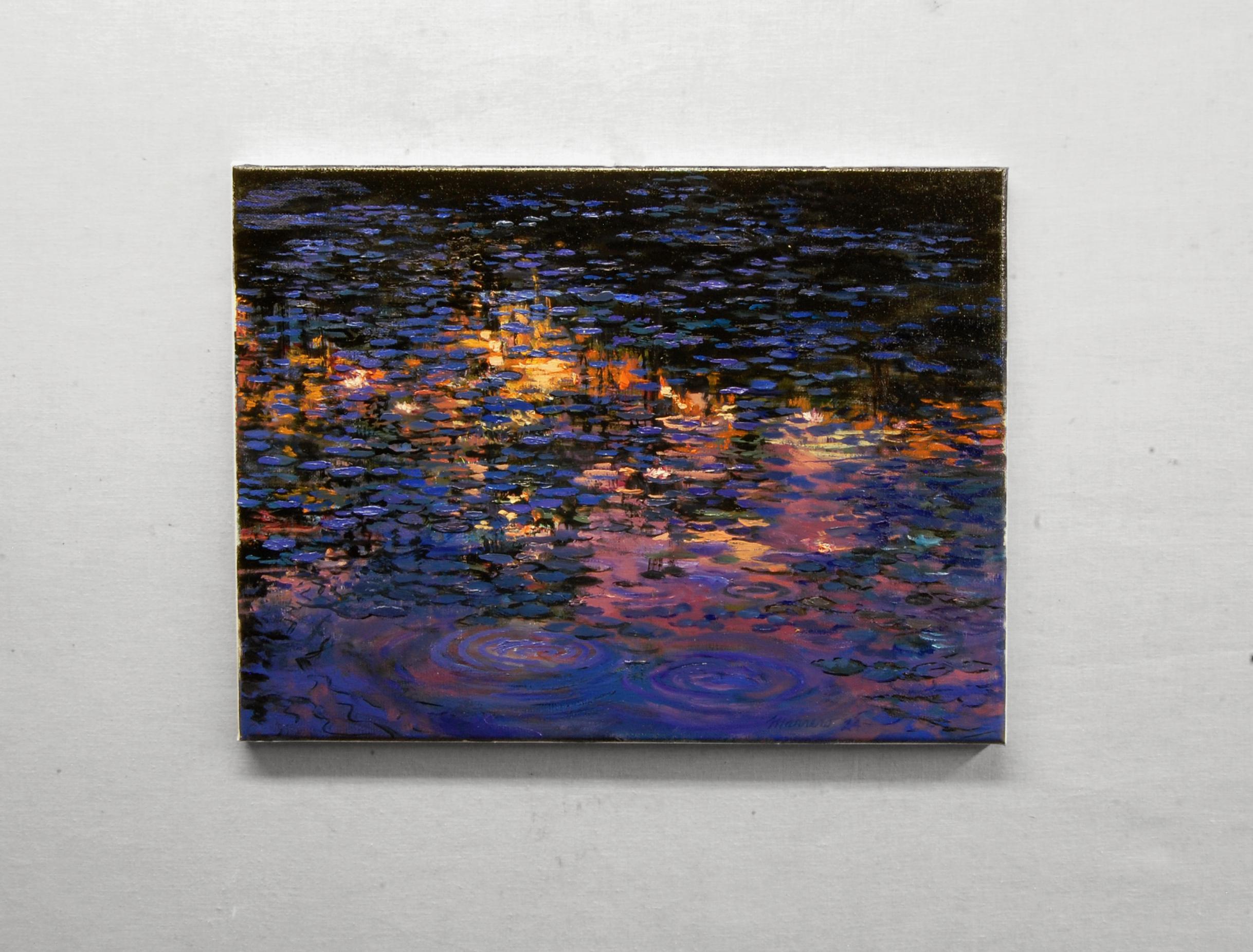 Nocturnal Water Lilies, Ölgemälde (Impressionismus), Painting, von Onelio Marrero
