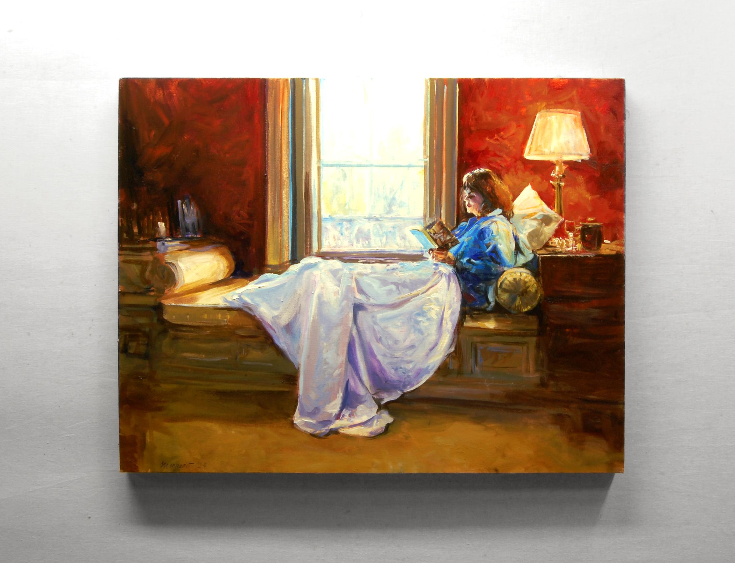 <p>Artist Comments<br />Inspired by his travels with his wife, artist Onelio Marrero paints her enjoying a book. They toured the neighboring towns to visit shops and historic sites during their stay at a charming bed and breakfast. Between these