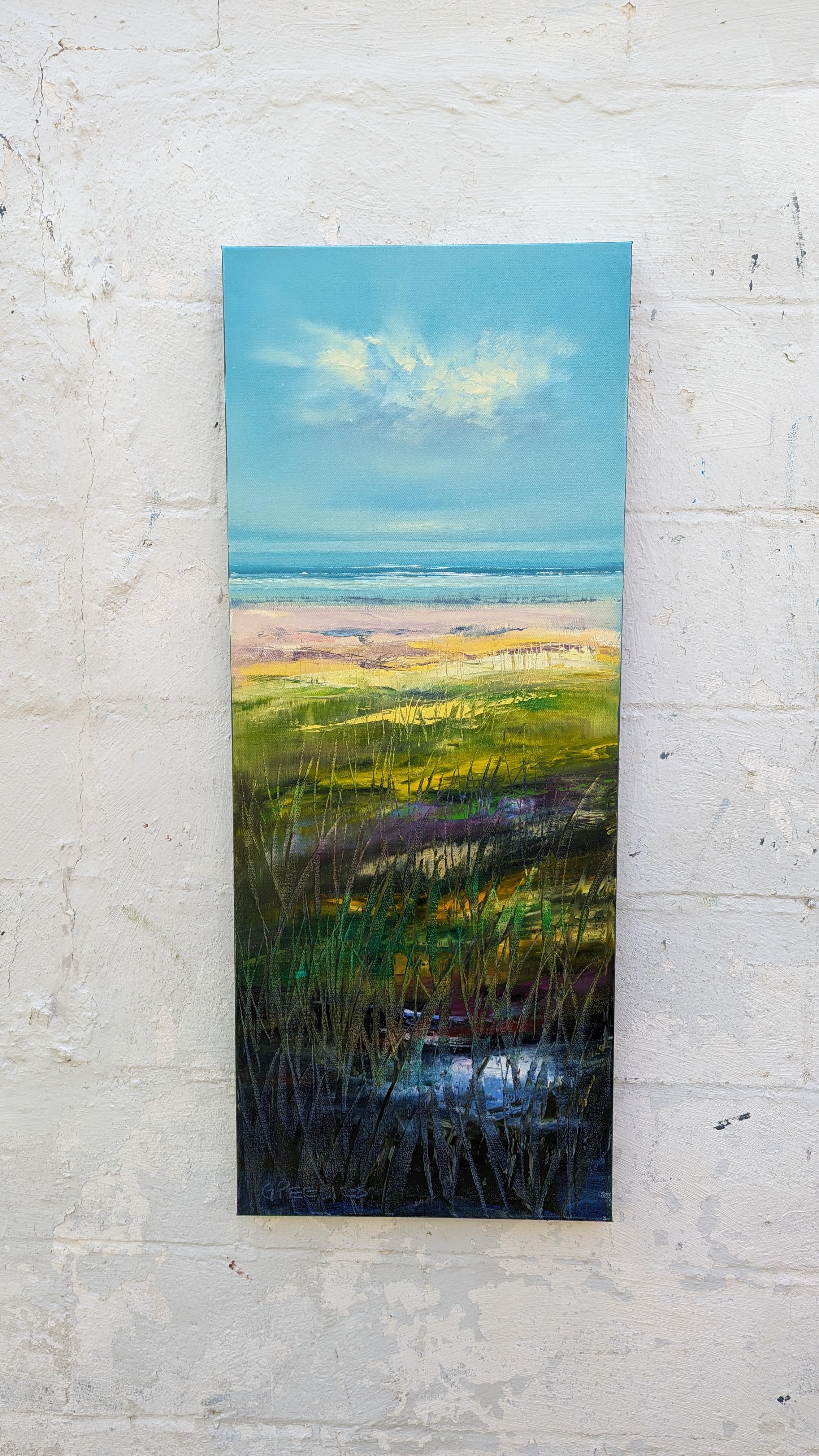 Temps d'écran, peinture à l'huile - Expressionniste Painting par George Peebles