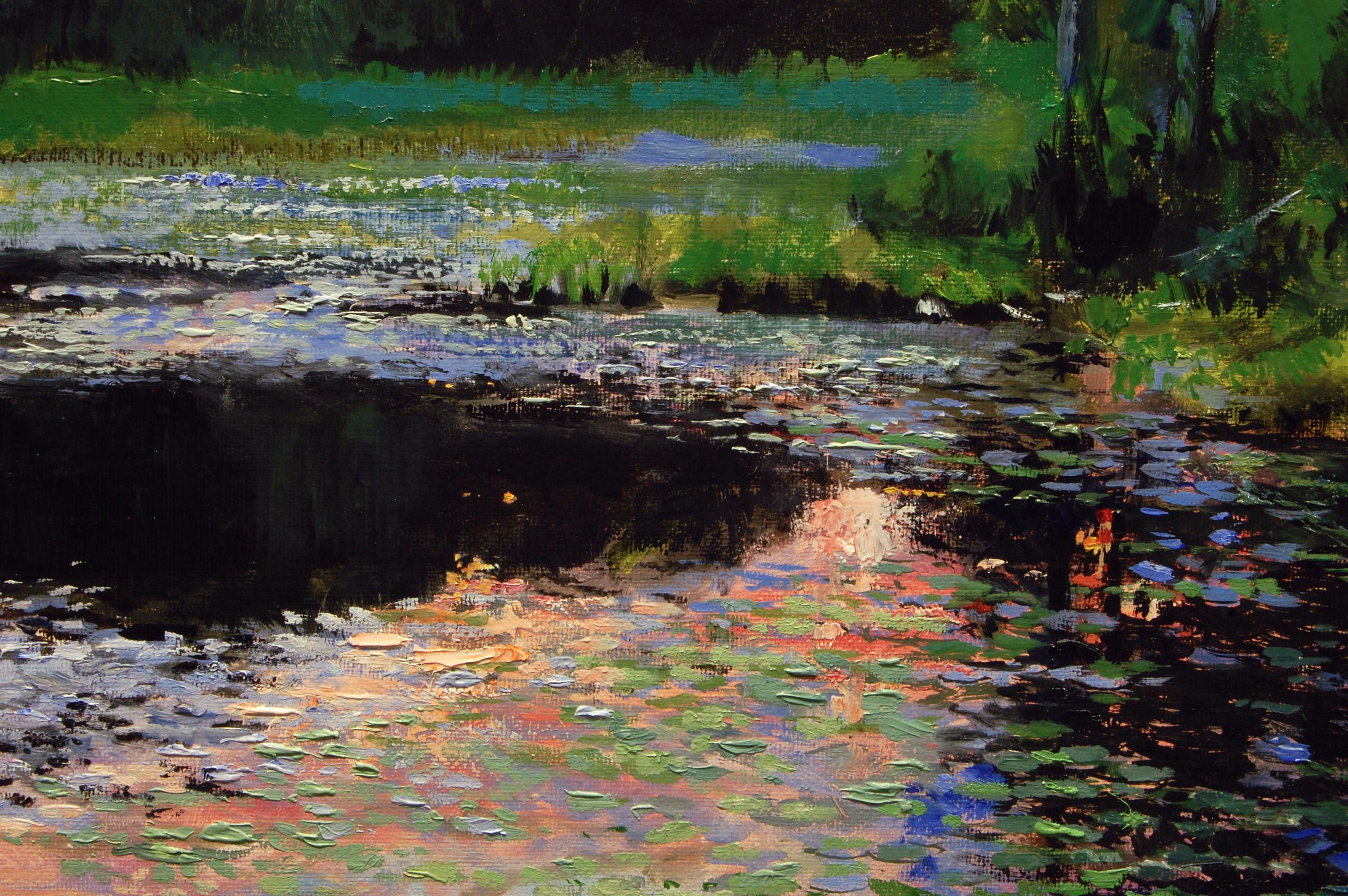 Lo justo para magnetizar las hojas, Pintura al óleo - Landscape Painting Negro de Onelio Marrero