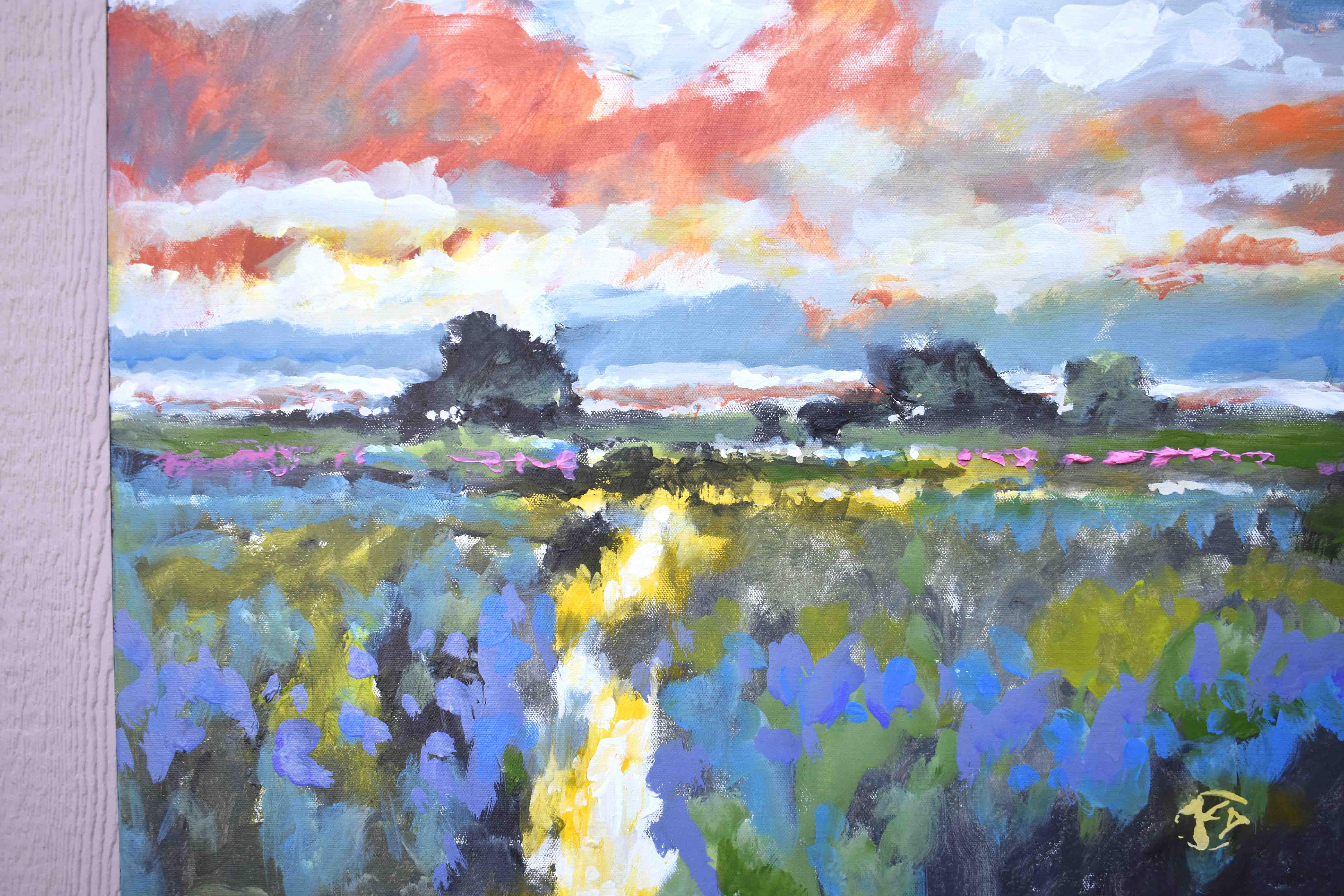 View of the Marsh, Original Painting For Sale 1