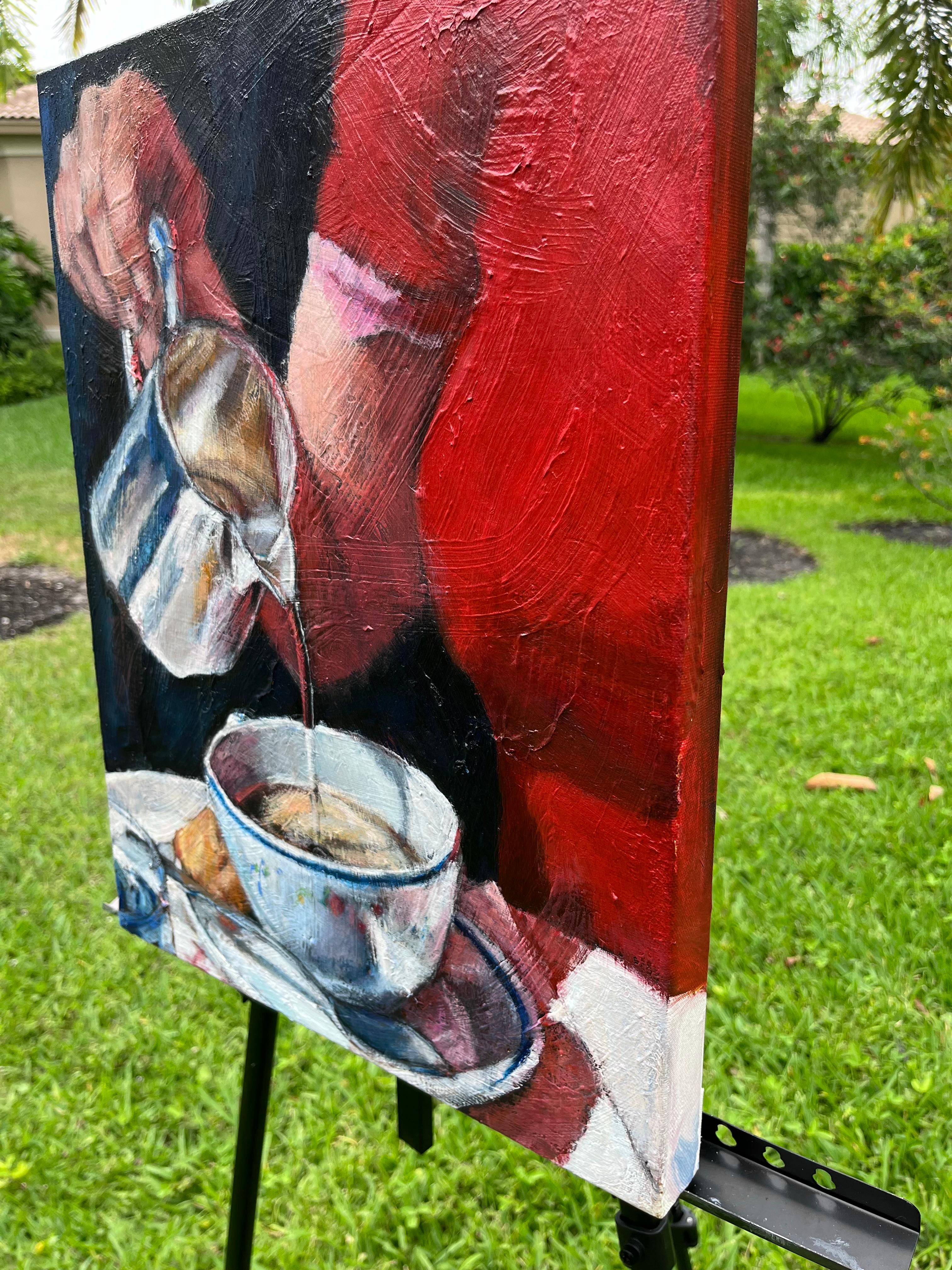 Il's Tea Time, peinture originale - Impressionnisme Art par Nava Lundy