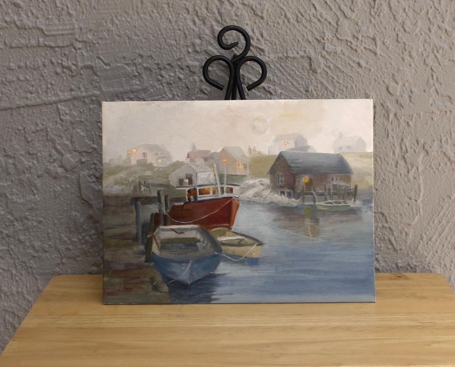 Peggy's Cove, Pittura a olio - Painting Impressionismo di Joanie Ford