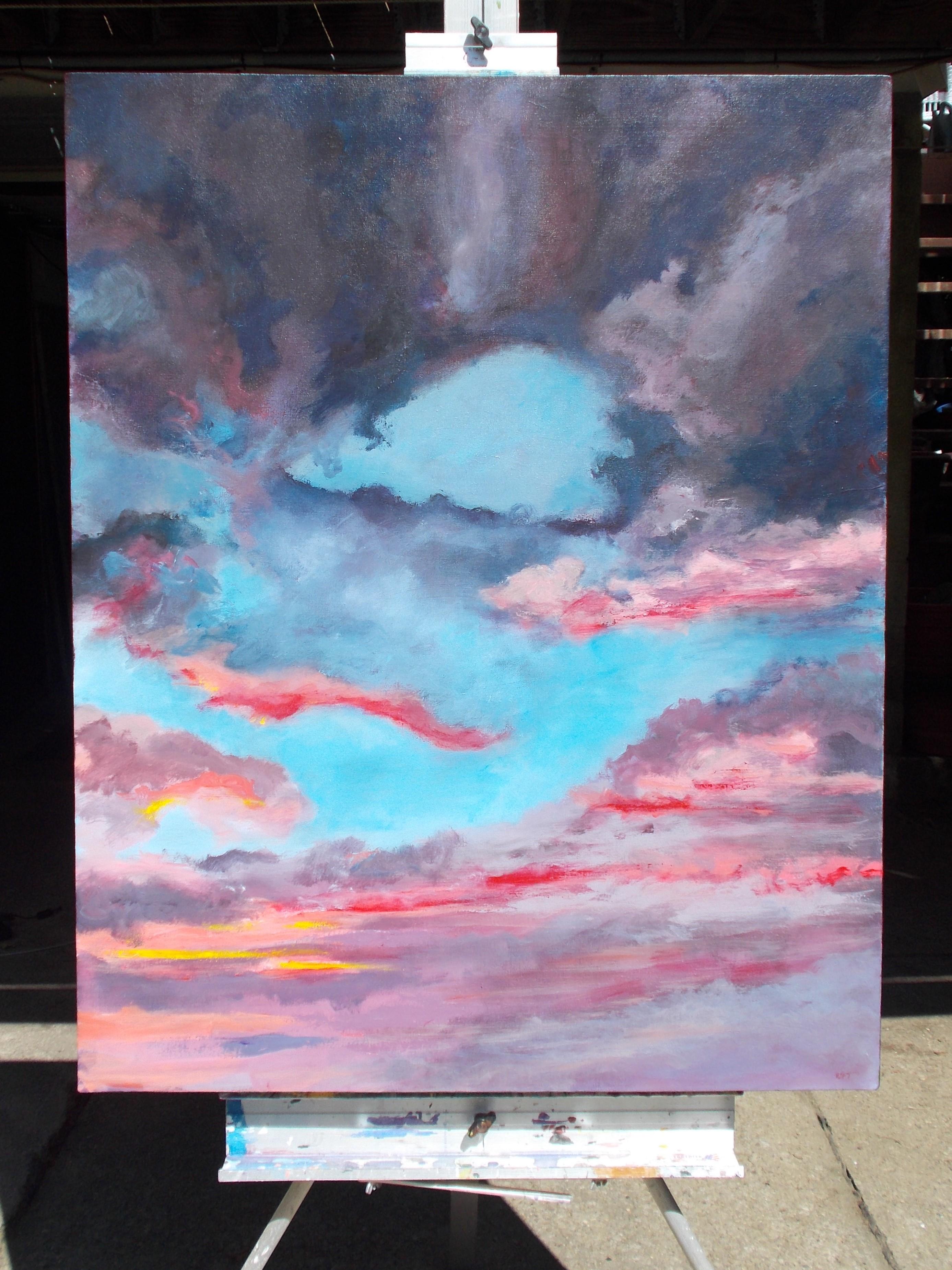 <p>Artist Comments<br />While driving west on Bahia Vista Road in Florida,  artist Benjamin Thomas, his wife, and their dog, Gaia, noticed the sky turning into a breathtaking display above the trees. They parked the car to enjoy the colors and