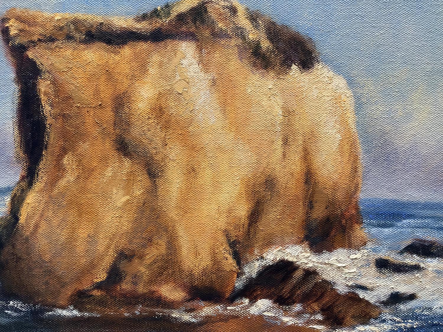 Rock at El Matador Beach; Malibu, Oil Painting For Sale 1