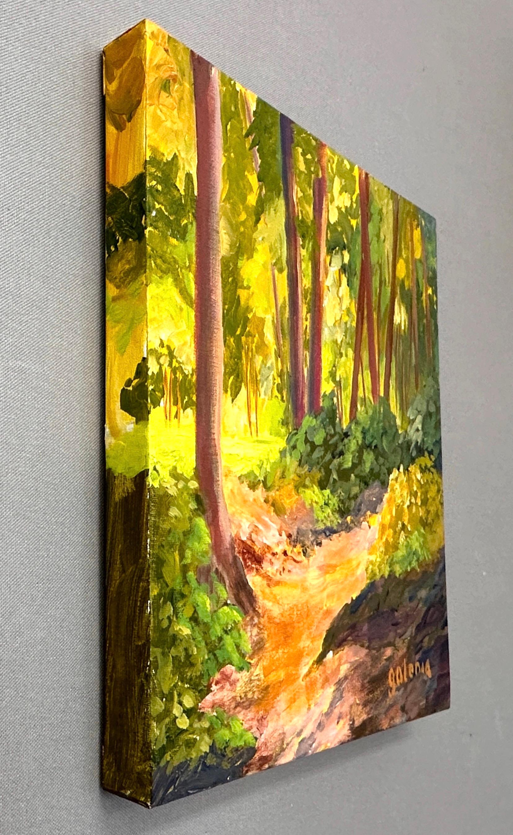 Randonnée printanière, peinture originale - Painting de JoAnn Golenia