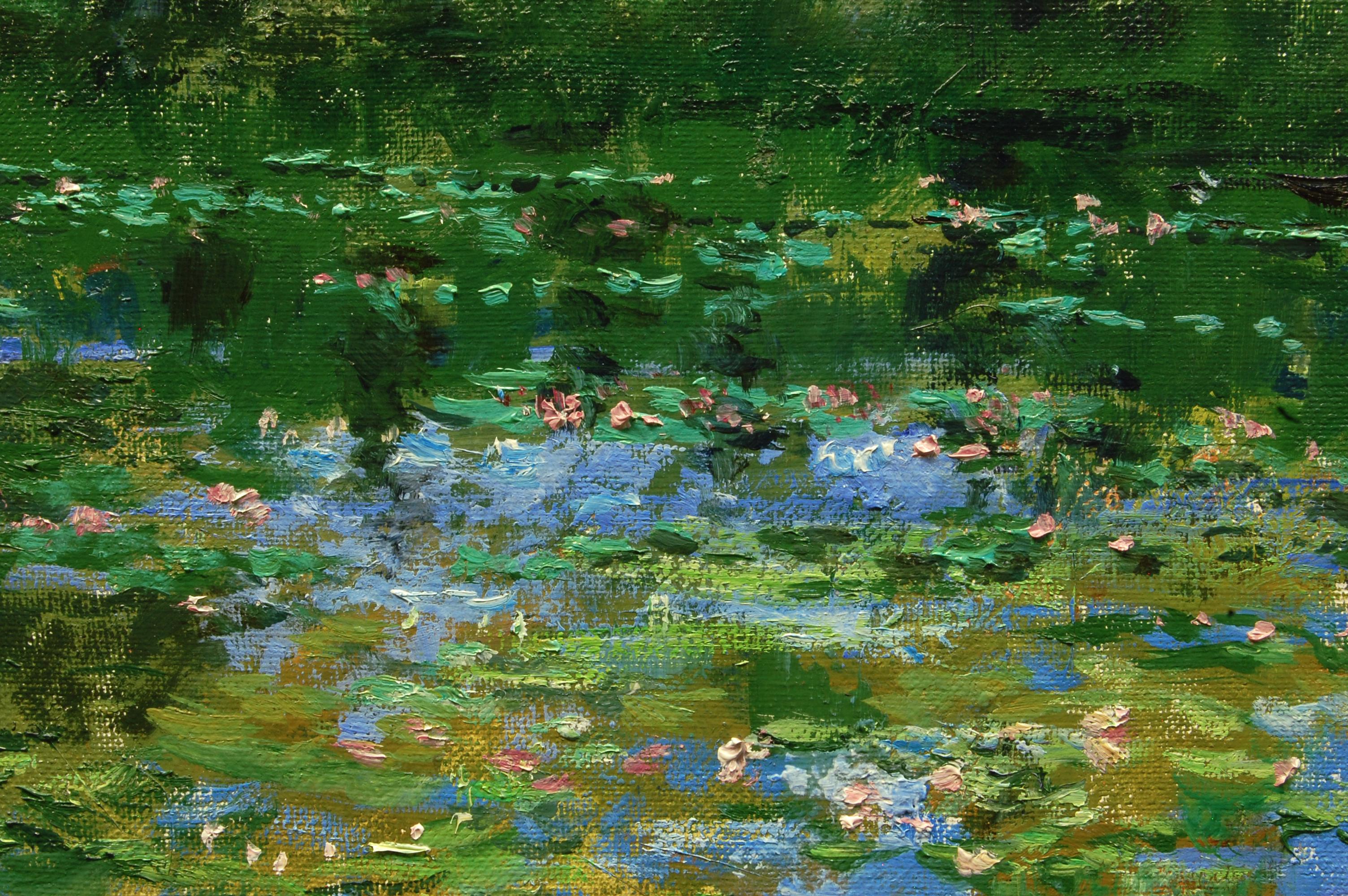Lirios de agua Calor del día, Pintura al óleoLirios de agua Calor del día, Pintura al óleoLirios de agua Calor del día, Pintura al óleo en venta 1