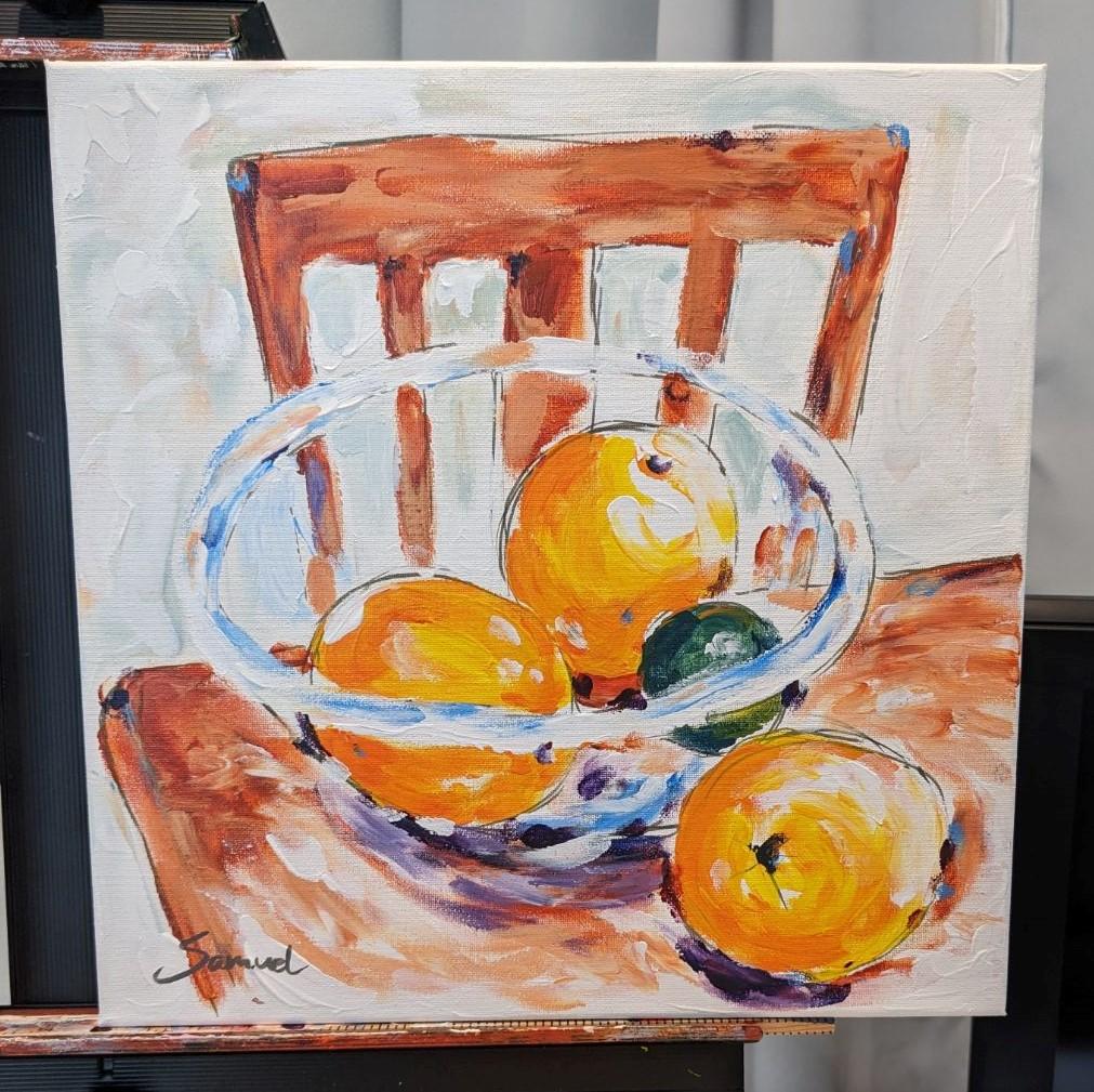 Zitrus-Stillleben, Originalgemälde (Impressionismus), Painting, von Samuel Pretorius