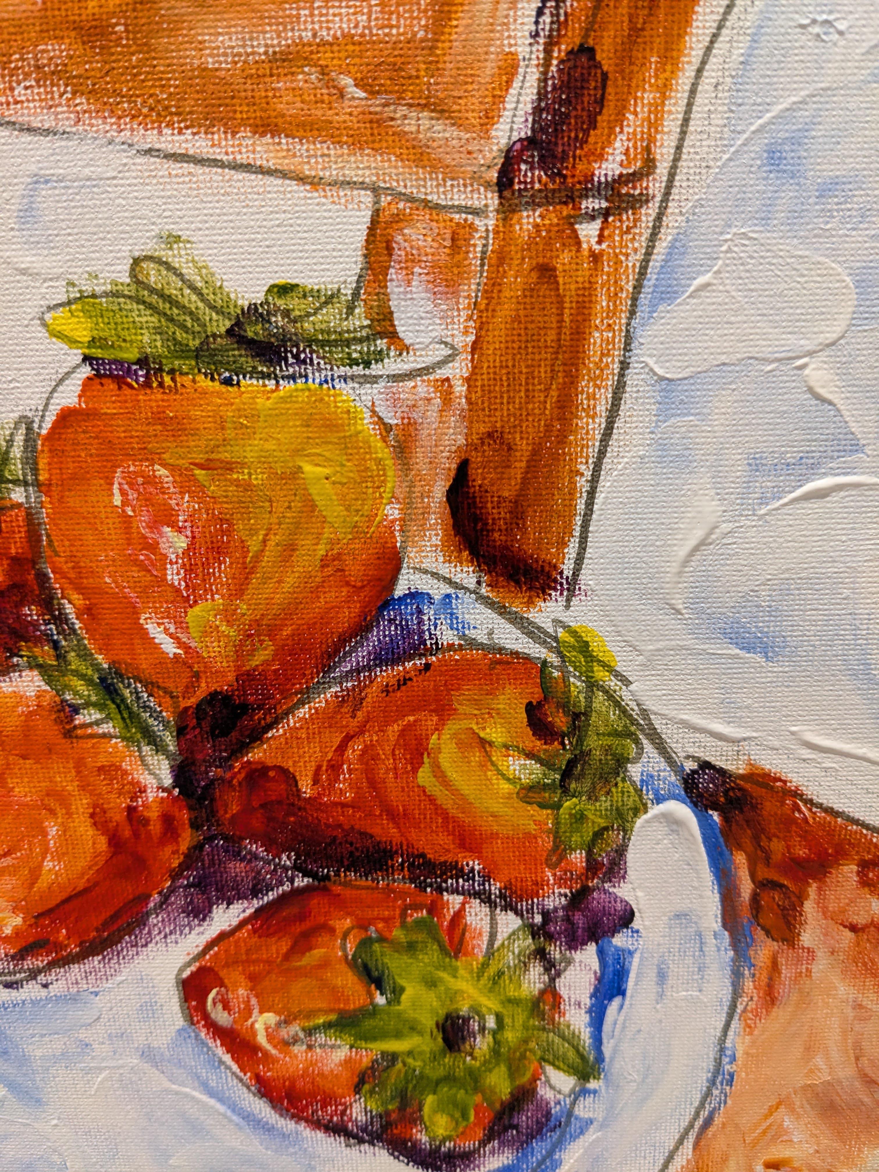 Fresh Morning with Strawberries, peinture originale en vente 1