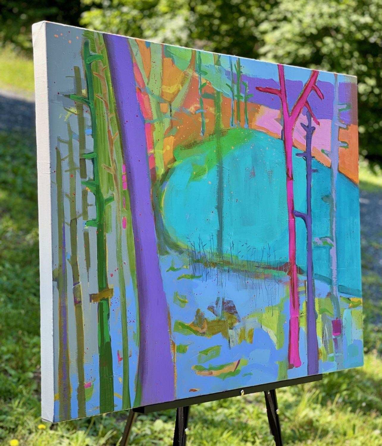 Zones humides, peinture originale - Expressionniste Art par Peg Belcastro