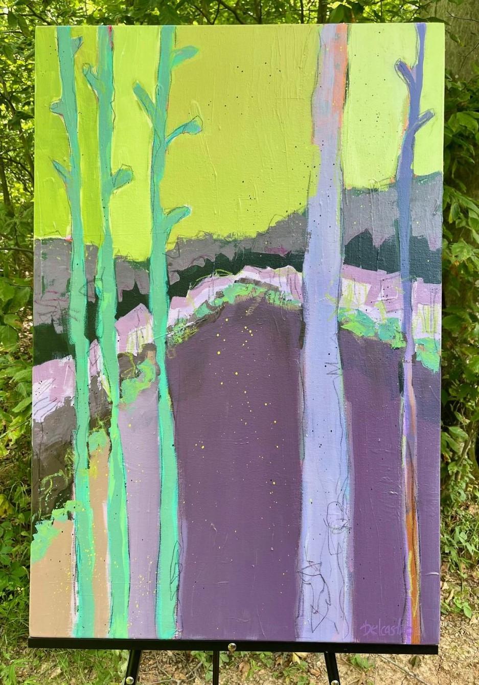 Long Walk Home, Original Painting - Expressionist Art by Peg Belcastro