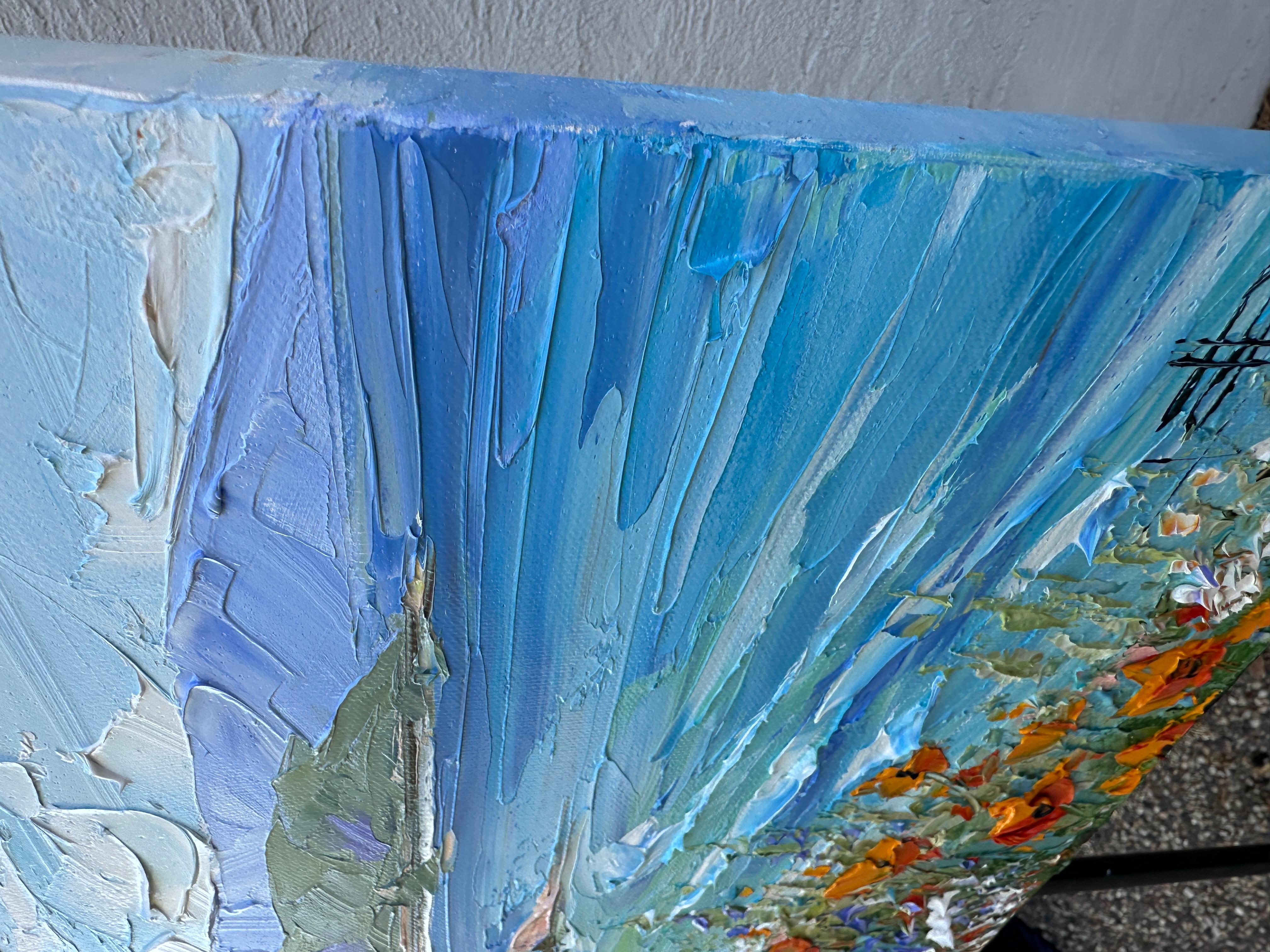 Lagon lumineux, peinture à l'huile - Painting de Lisa Elley