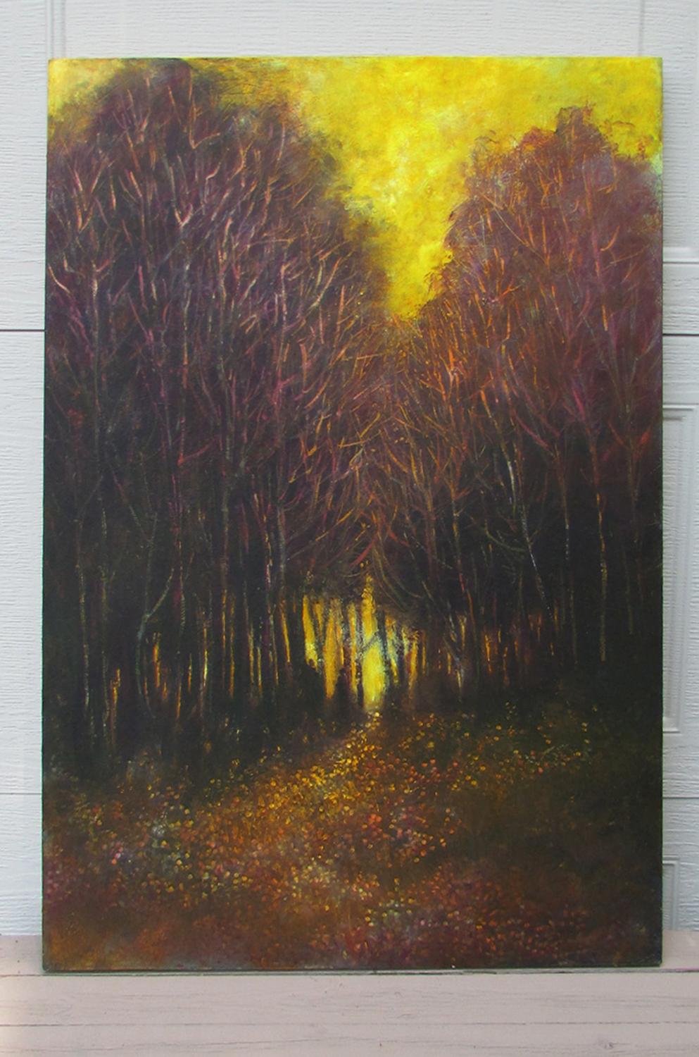 The Meeting, peinture à l'huile - Impressionnisme Art par Valerie Berkely