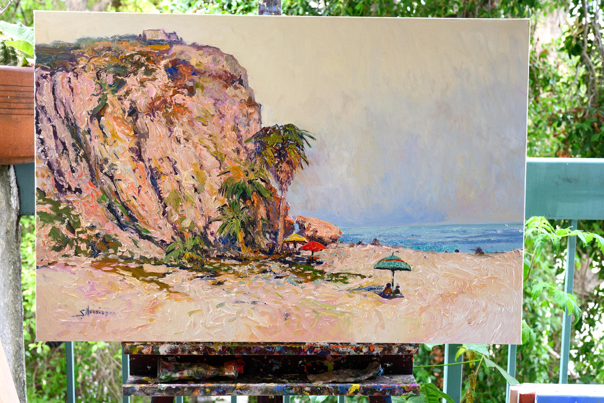 <p>Commentaires de l'artiste<br />Ce paysage marin capture la plage de Malibu, mettant en valeur les couleurs douces du sable, les belles falaises et les parasols qui évoquent collectivement l'ambiance distincte d'une plage californienne. L'artiste