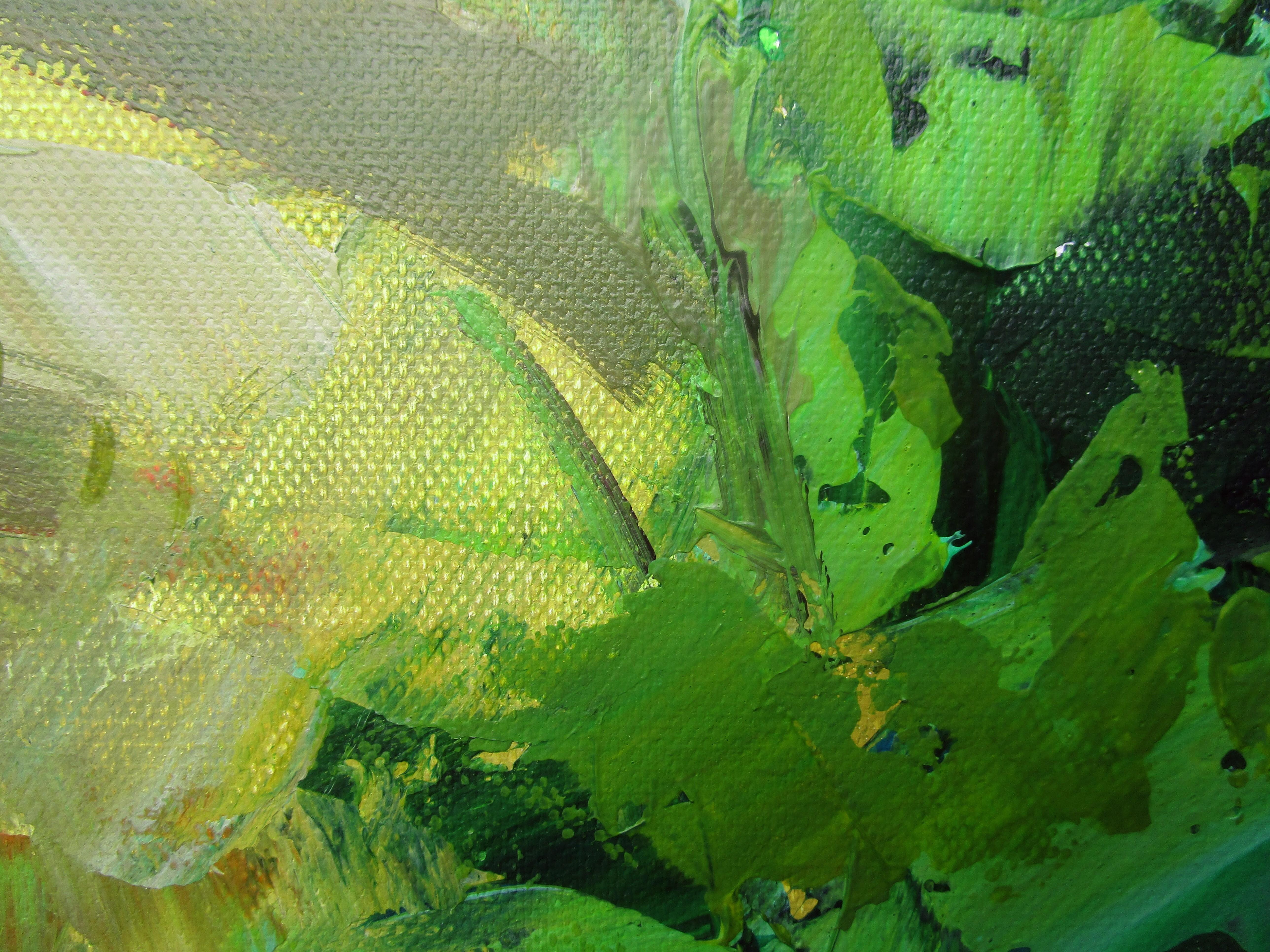 Sentiero nel campo, Provenza, Pittura originale - Landscape Painting Verde di Janet Dyer