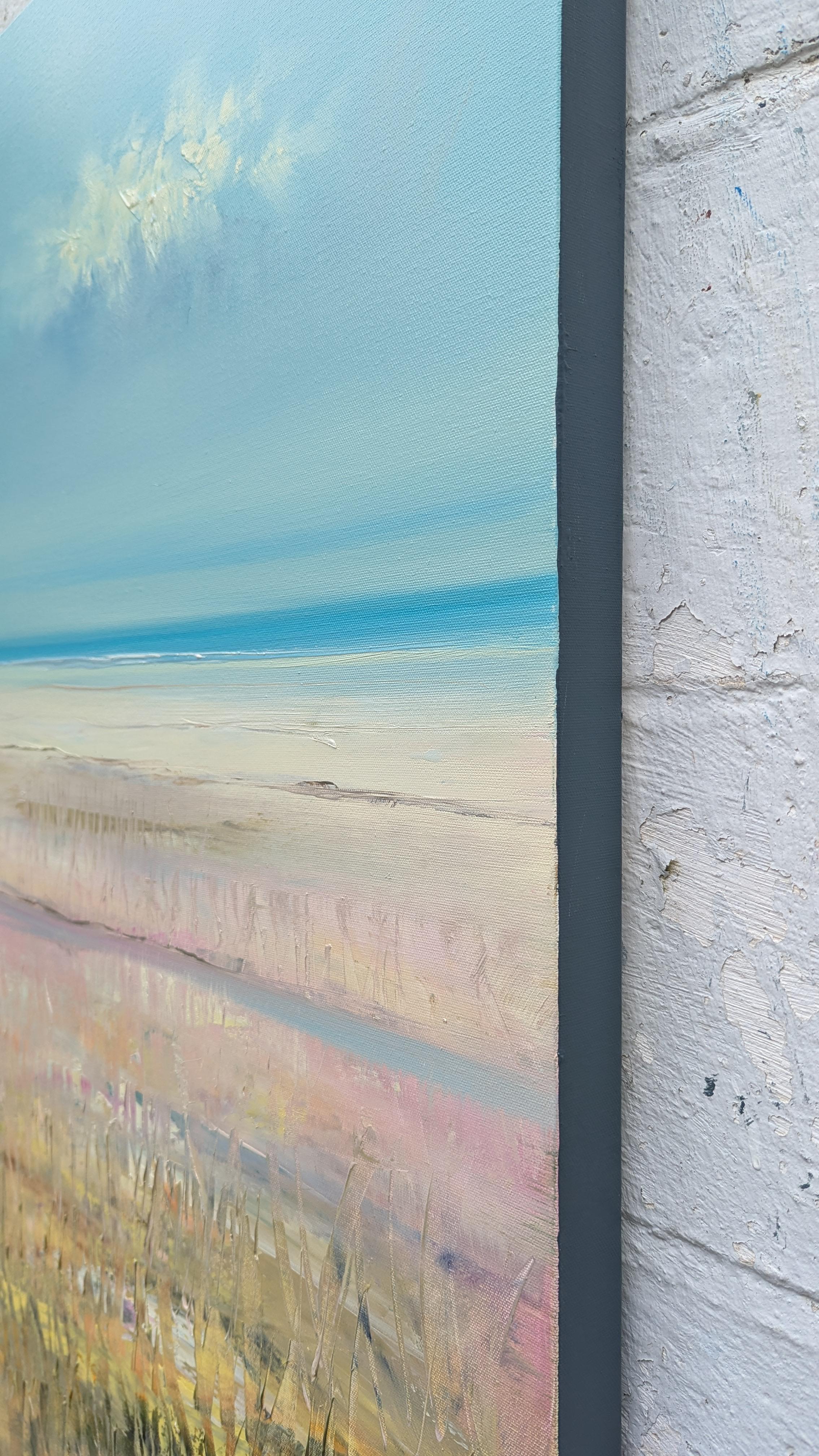 Total Beach, peinture à l'huile - Painting de George Peebles