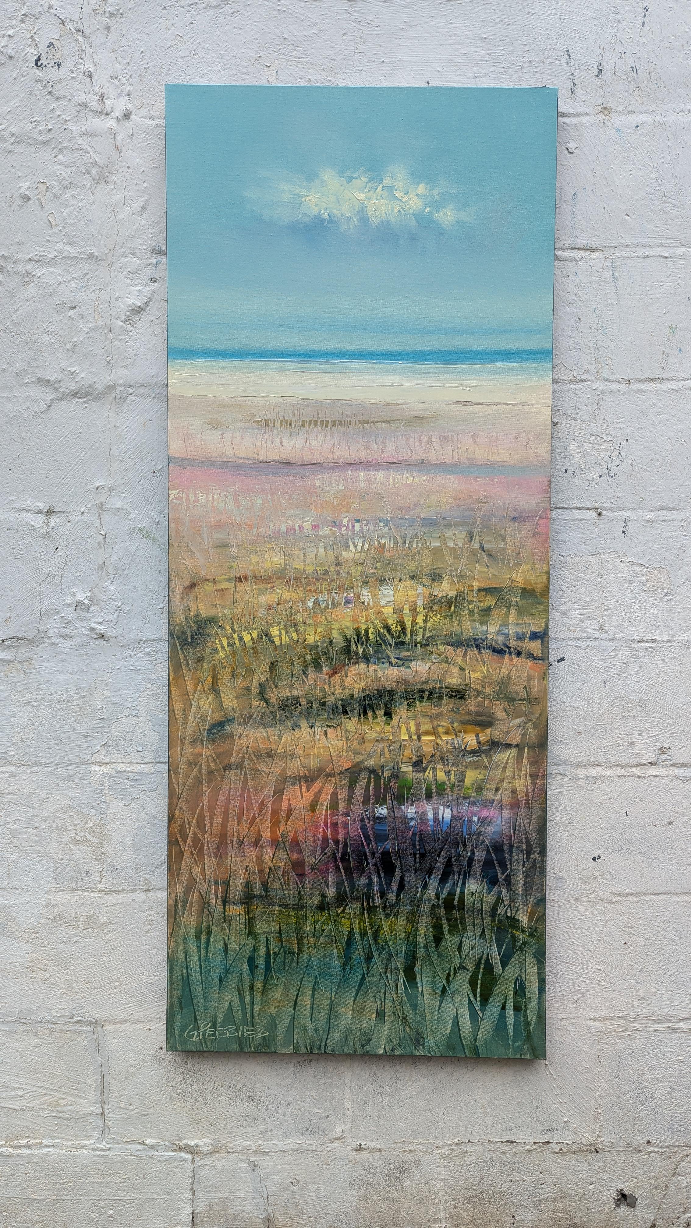 Total Beach, peinture à l'huile - Expressionniste Painting par George Peebles