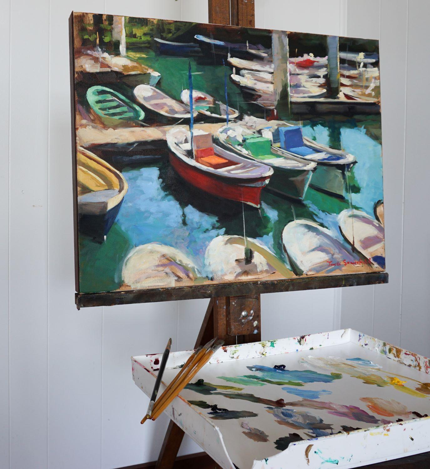 San Sebastian Marina II, Ölgemälde (Impressionismus), Painting, von Jonelle Summerfield