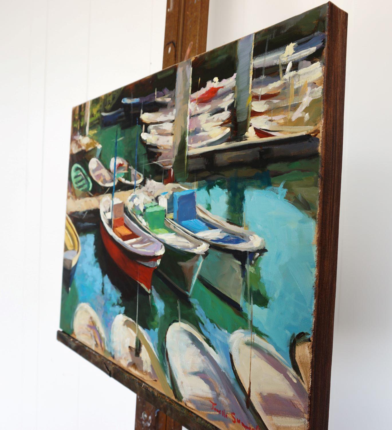 San Sebastian Marina II, Ölgemälde – Painting von Jonelle Summerfield