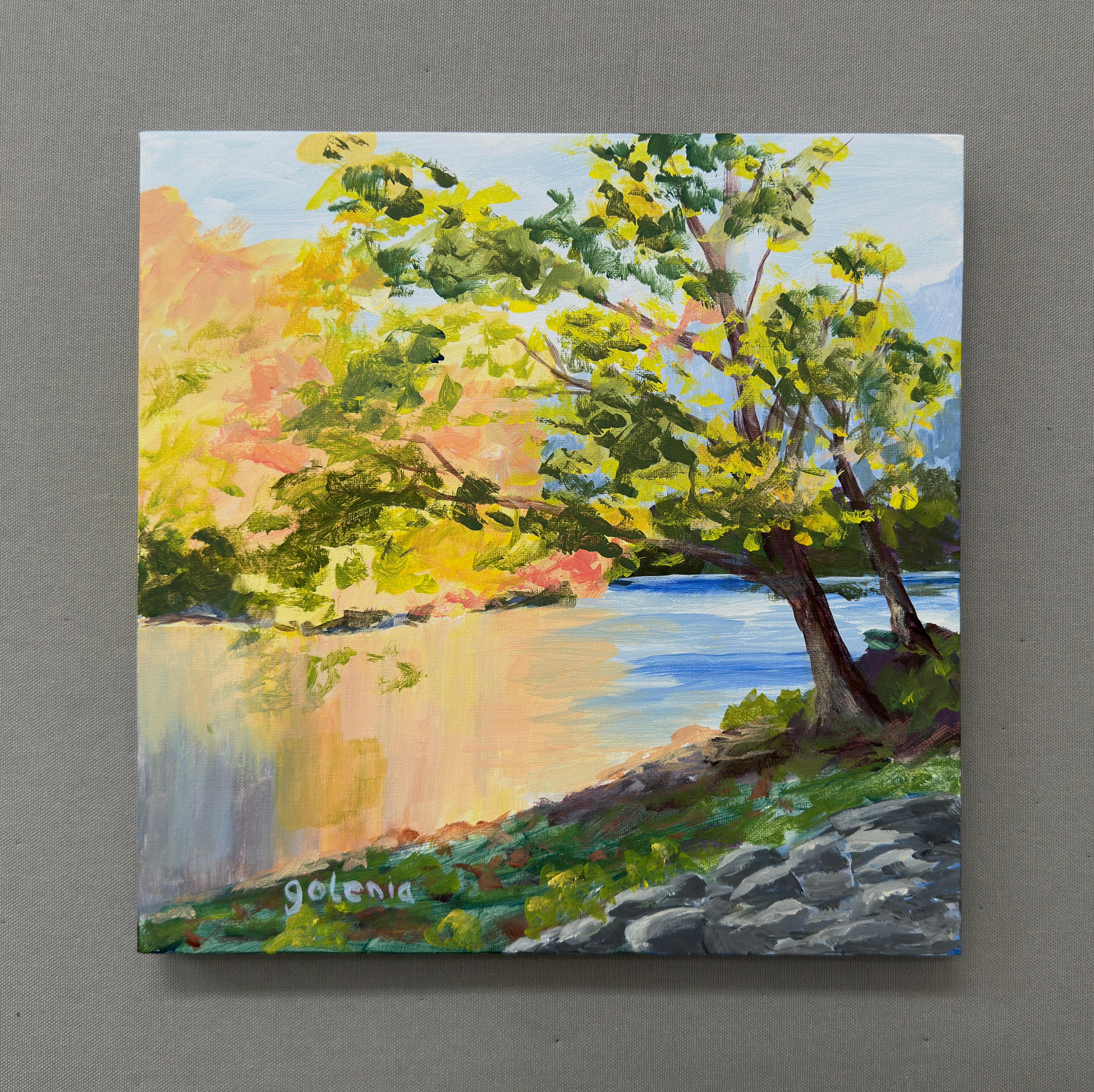 Oak e Stone, Pittura originale - Painting Impressionismo di JoAnn Golenia