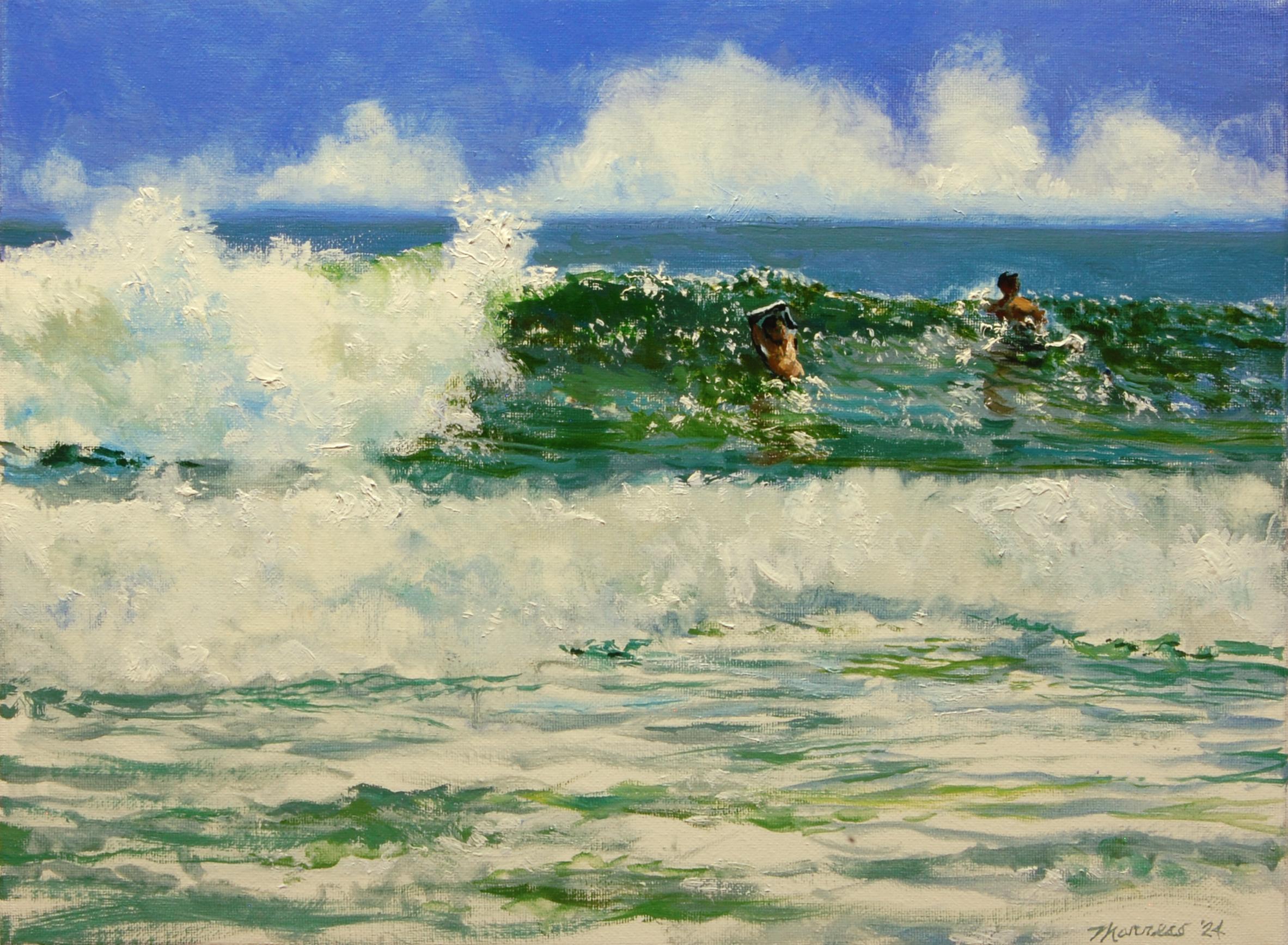 Onelio Marrero Landscape Painting – Crashing Surf, Ölgemälde