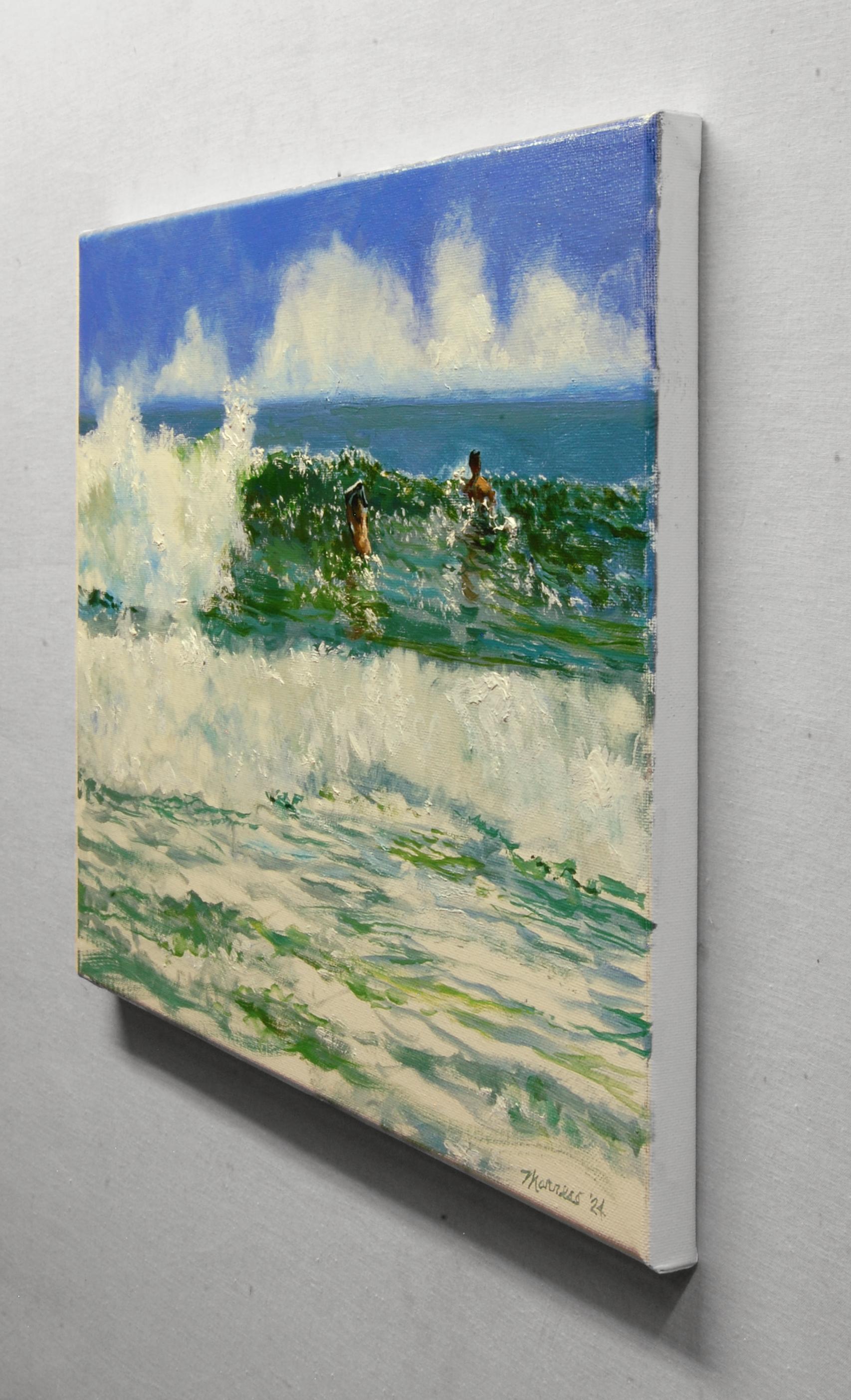 Crashing Surf, Ölgemälde – Painting von Onelio Marrero
