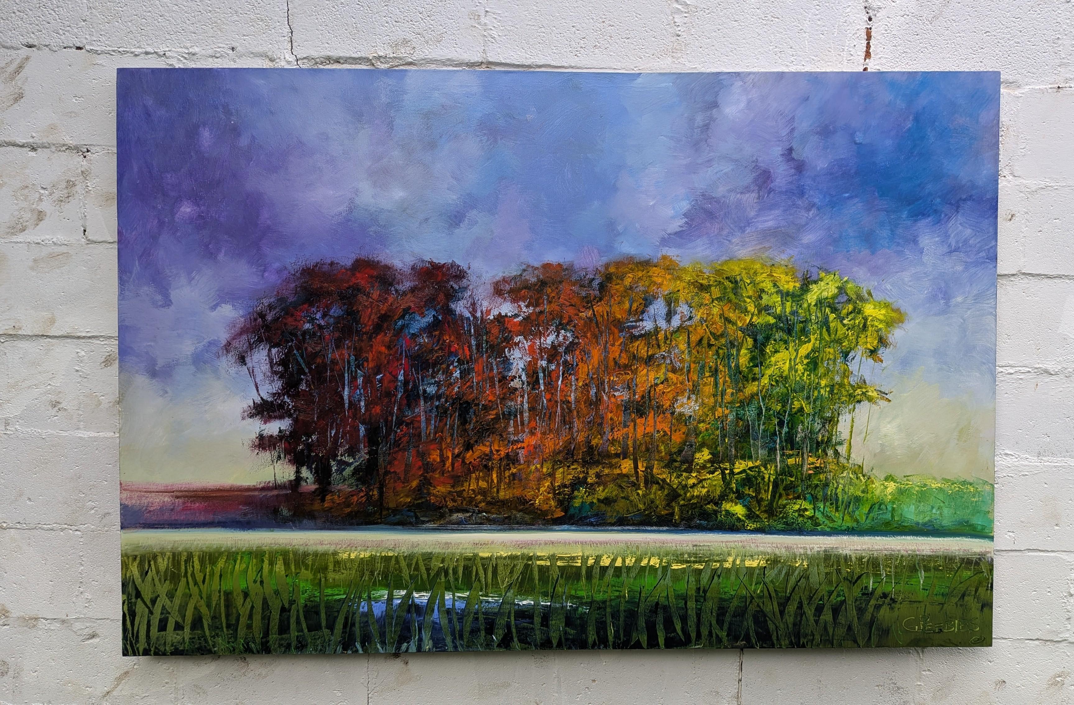 Summer Everlasting, peinture à l'huile - Expressionniste Painting par George Peebles