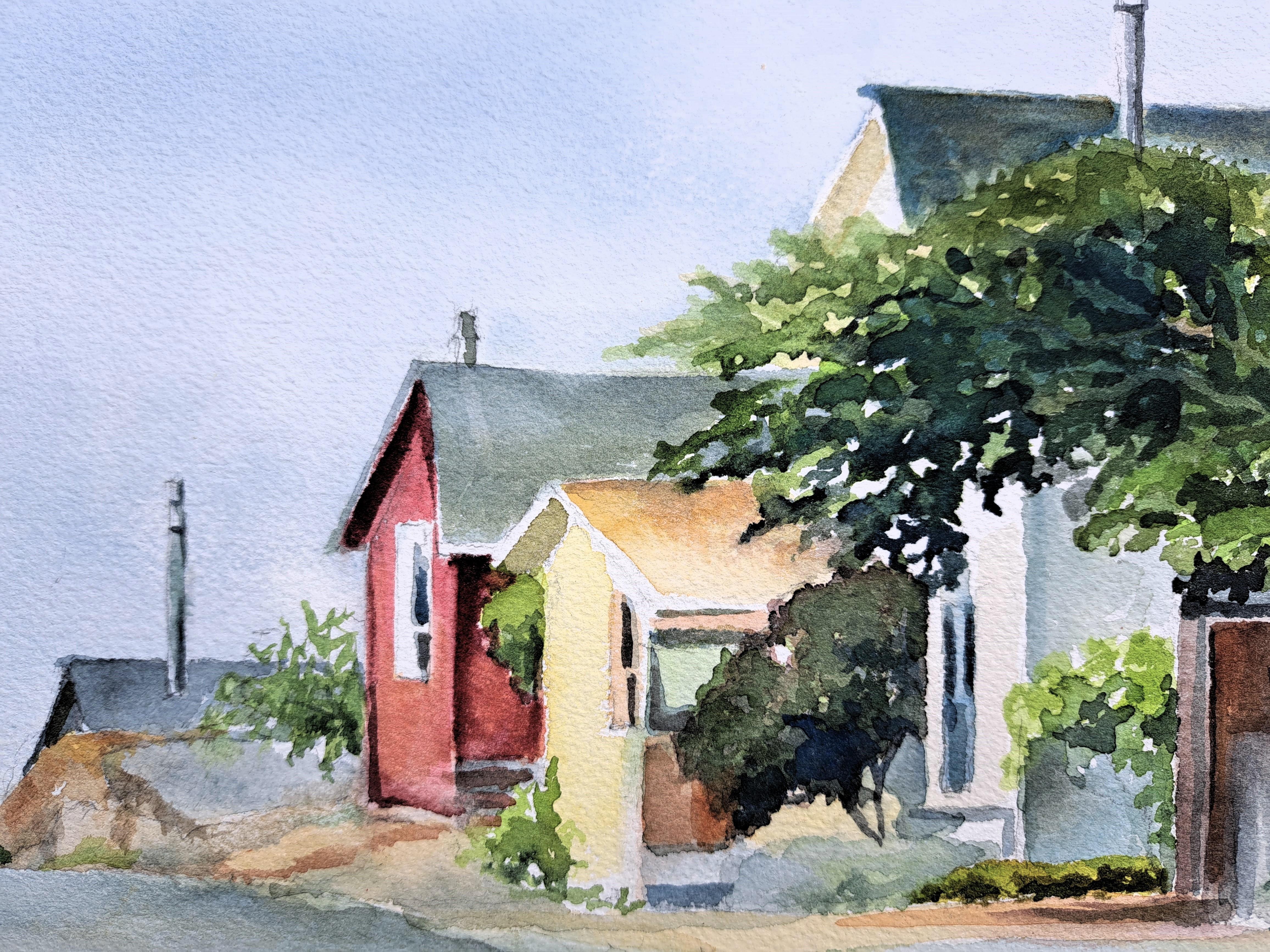 Mendocino Cottages, Pittura originale in vendita 1