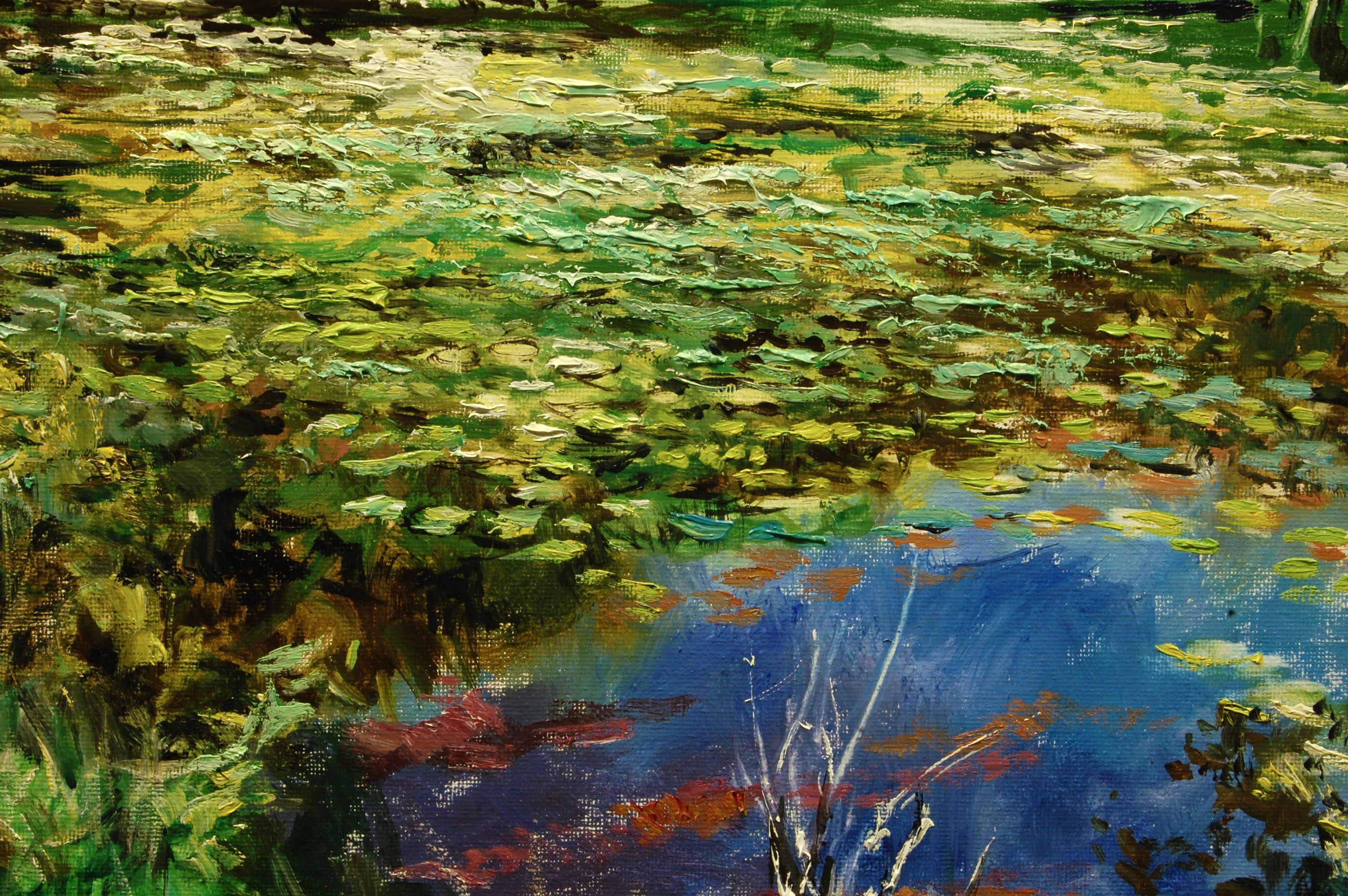 Lago de la Aldea del Ocio, Pintura al Óleo en venta 1
