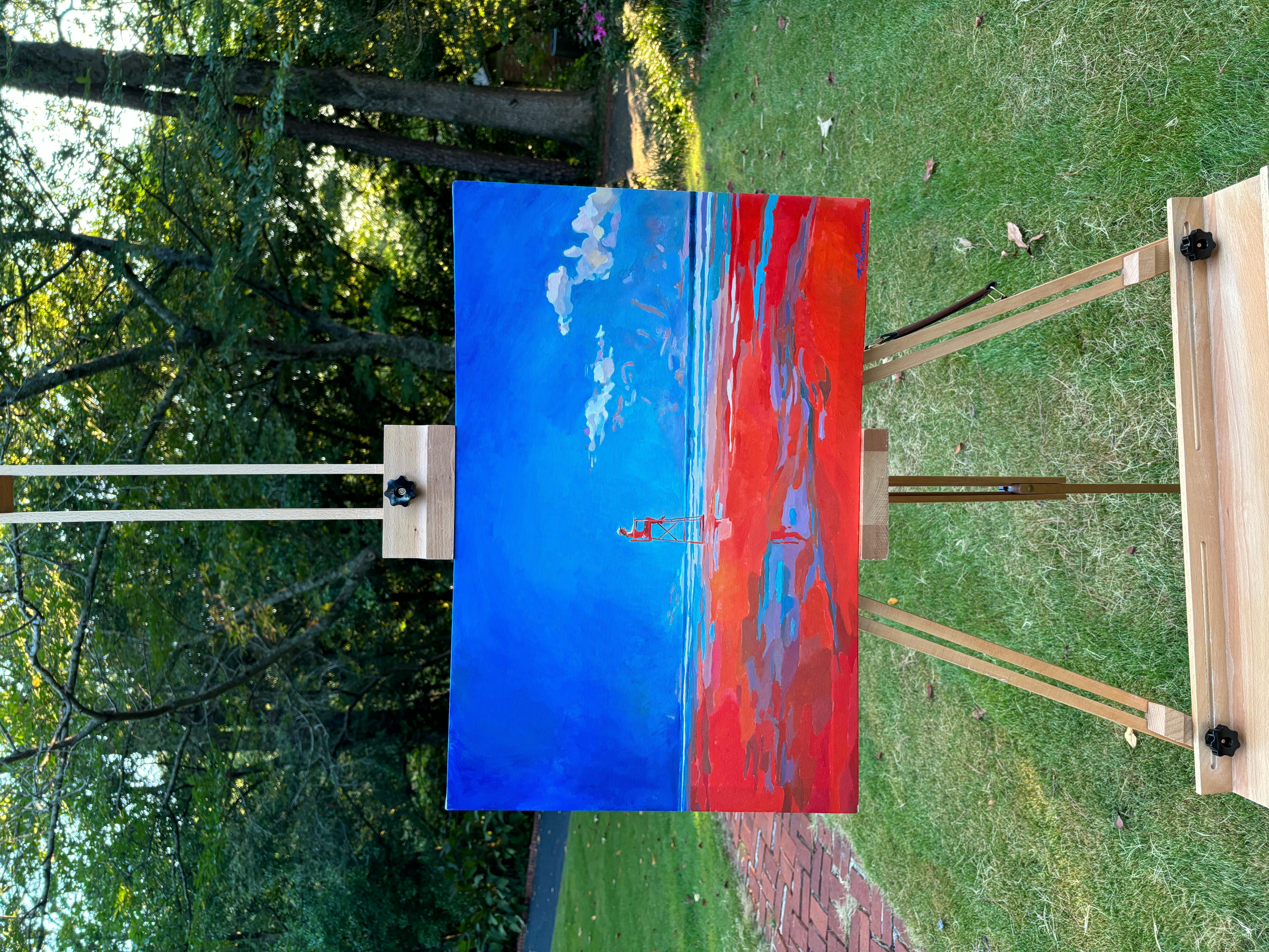El miércoles después del Día del Trabajo, Pintura al óleo - Landscape Painting Azul de Keith Thomson